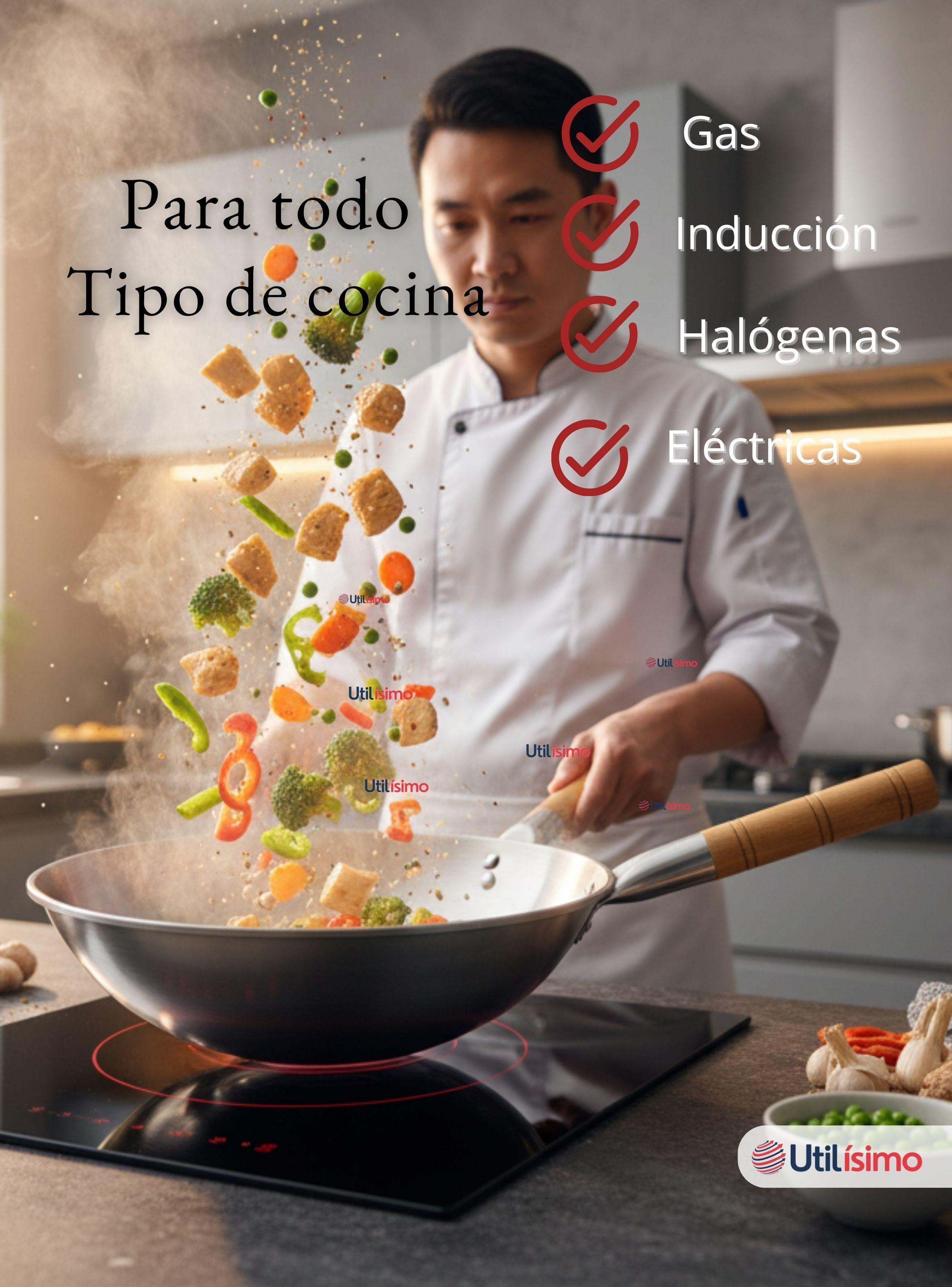 Sartén Wok Tradicional Chino De 37cm de Acero Al Carbono-2