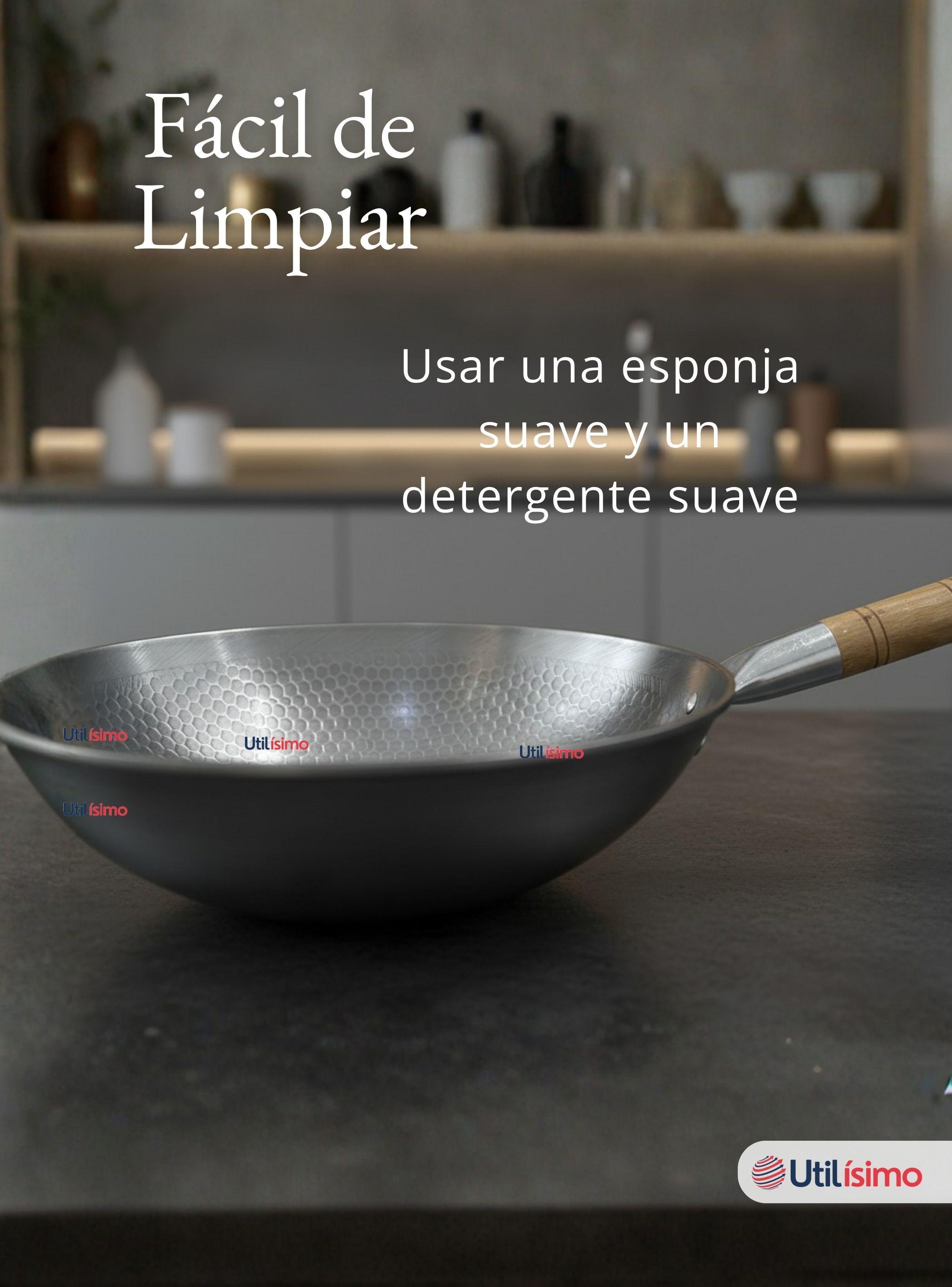 Sartén Wok Tradicional Chino De 37cm de Acero Al Carbono-7