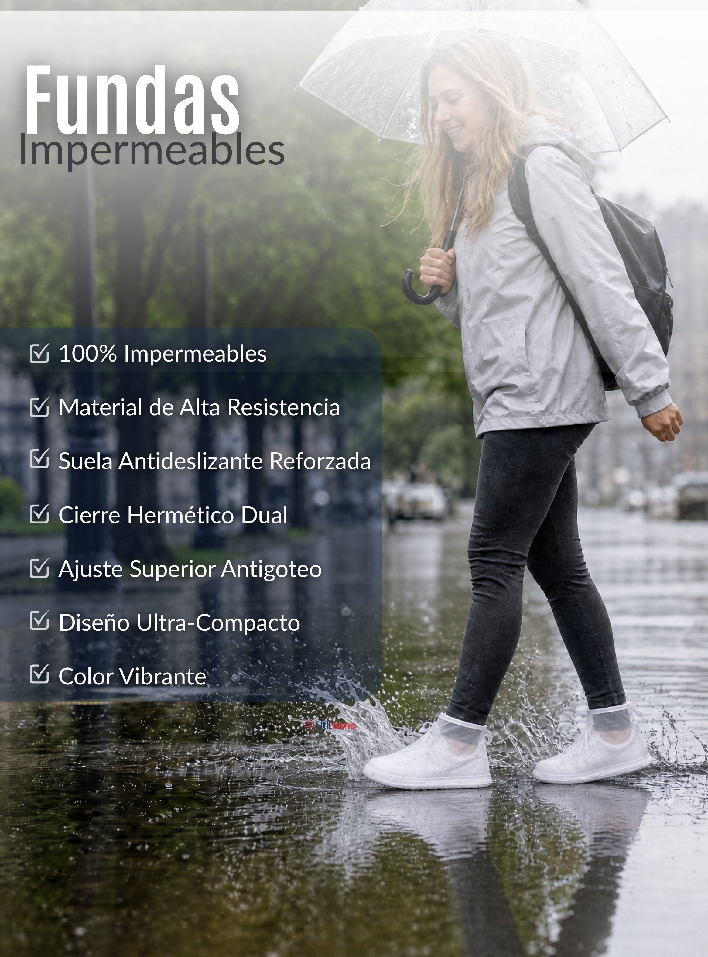 Fundas Cubre Calzado Impermeables Aislante Lluvia Blanco Mujer 1 Par-4