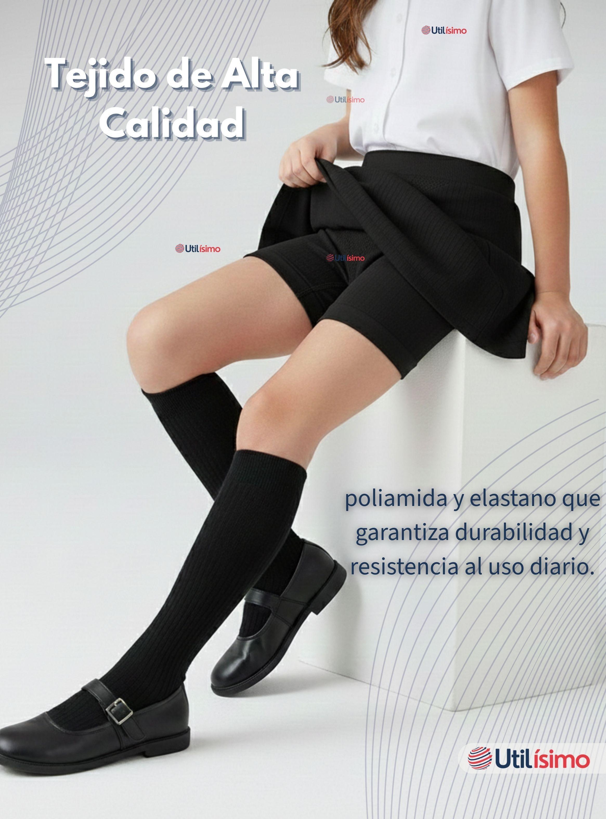 Calza Corta Escolar Pata Deportivas para Juvenil Color Negro-7