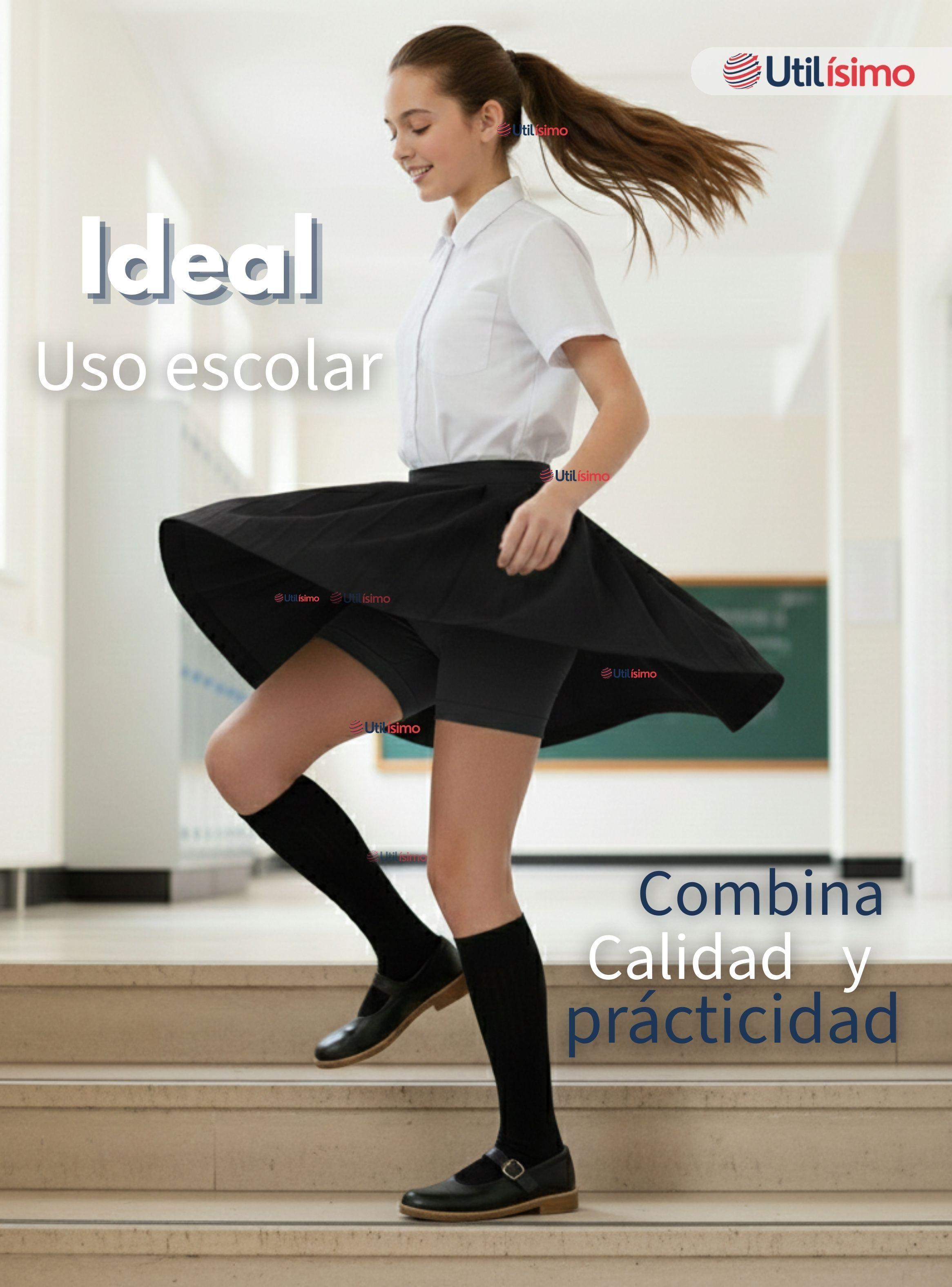 Calza Corta Escolar Pata Deportivas para Juvenil Color Negro-2