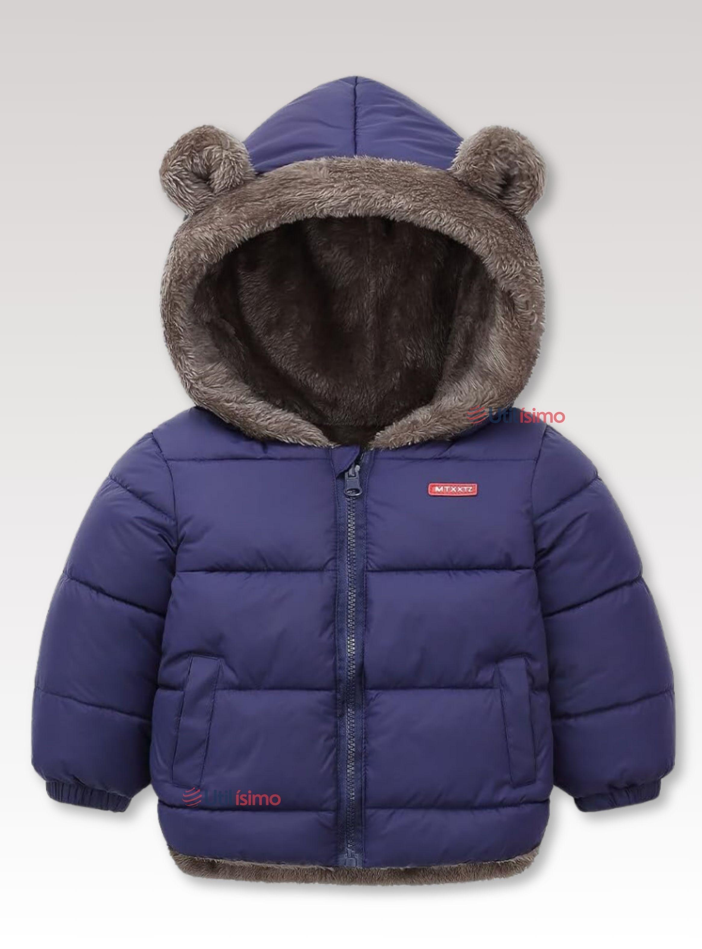 Parka Con Capucha Manga Larga Unicolor Niño Y Niña Jump Kids Blue-1
