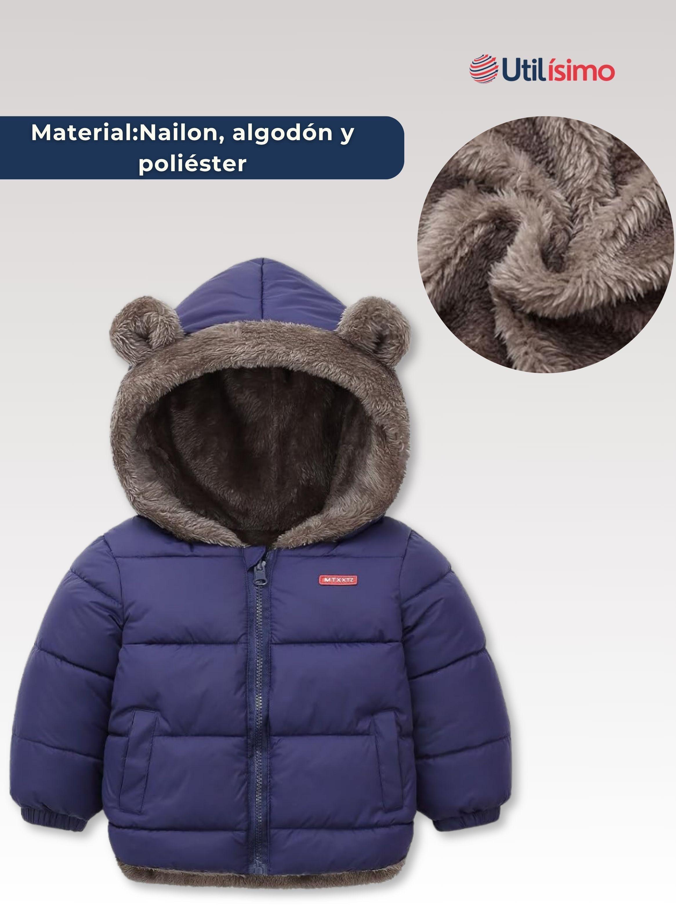 Parka Con Capucha Manga Larga Unicolor Niño Y Niña Jump Kids Blue-2