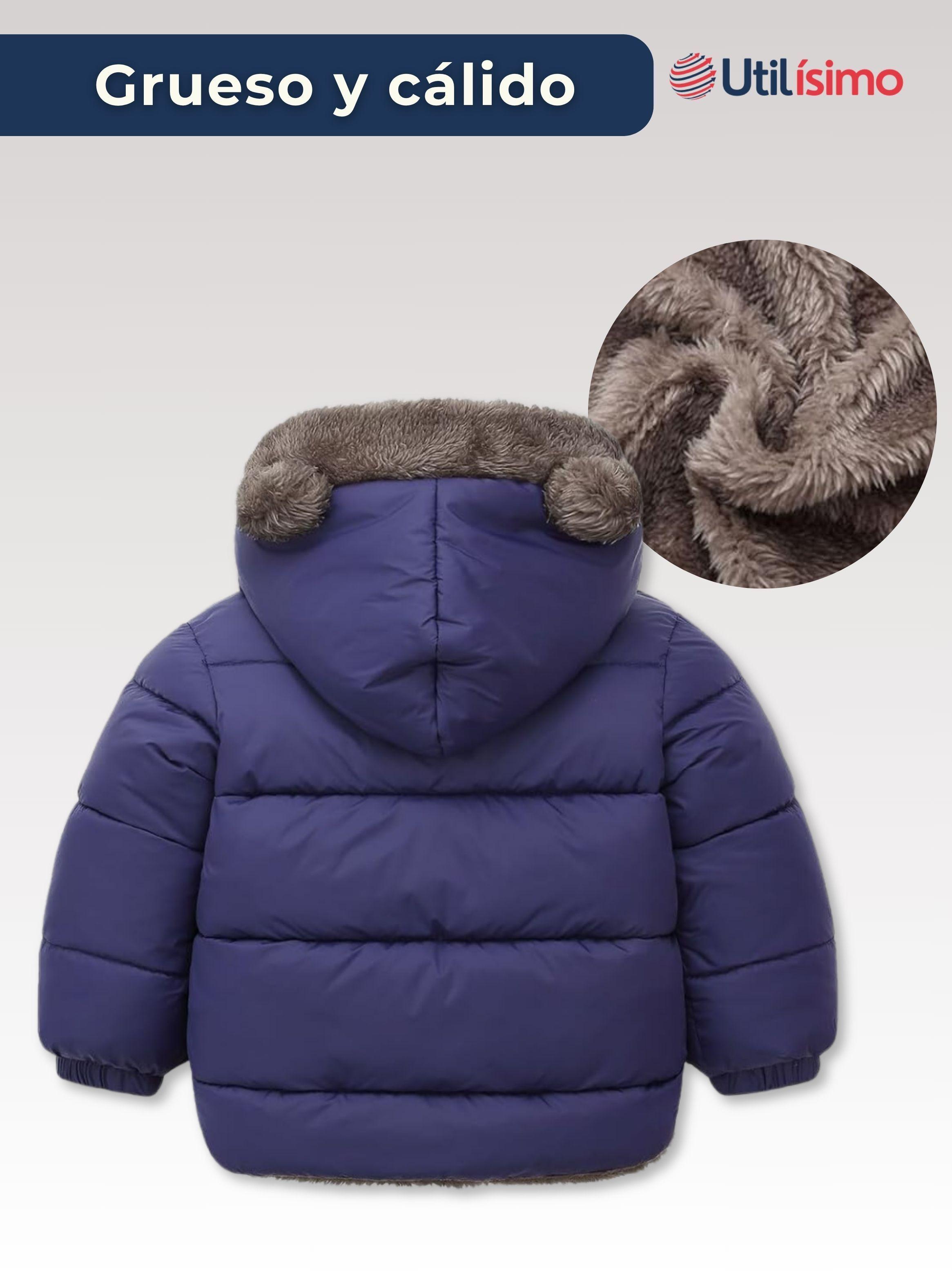 Parka Con Capucha Manga Larga Unicolor Niño Y Niña Jump Kids Blue-4