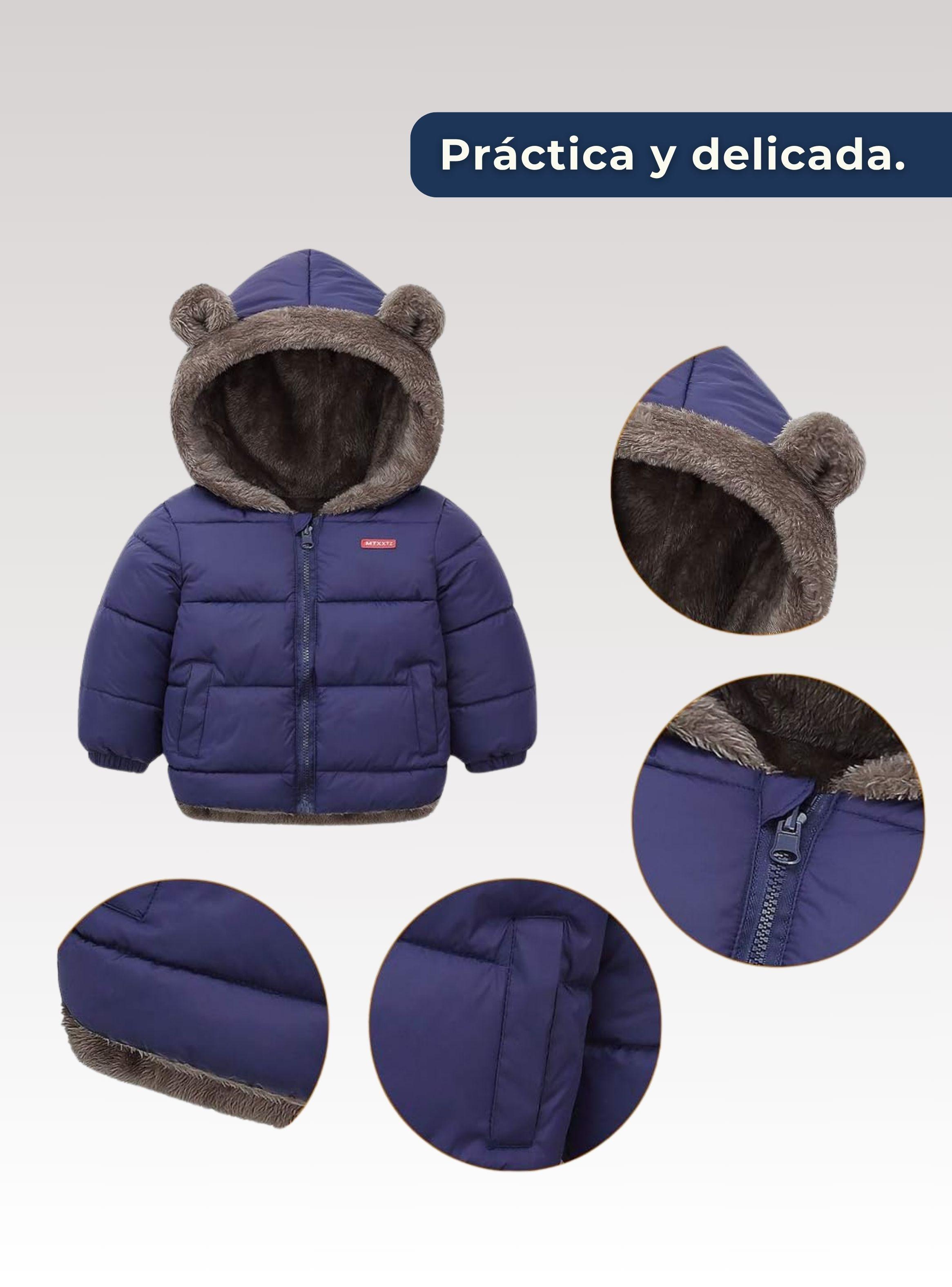 Parka Con Capucha Manga Larga Unicolor Niño Y Niña Jump Kids Blue-5