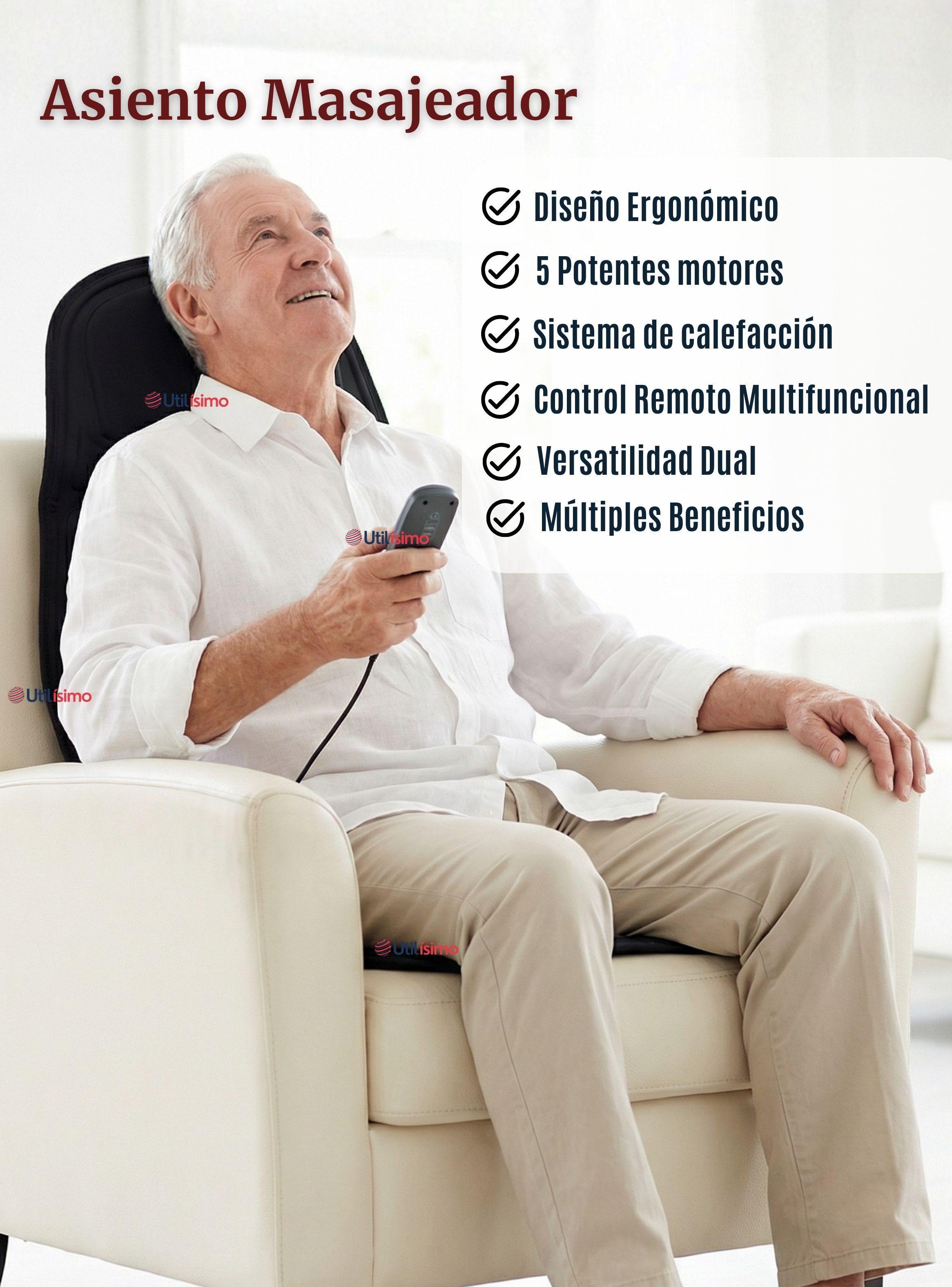 Asiento Masajeador Eléctrico con Calor y Vibración Casa Auto Oficina-2