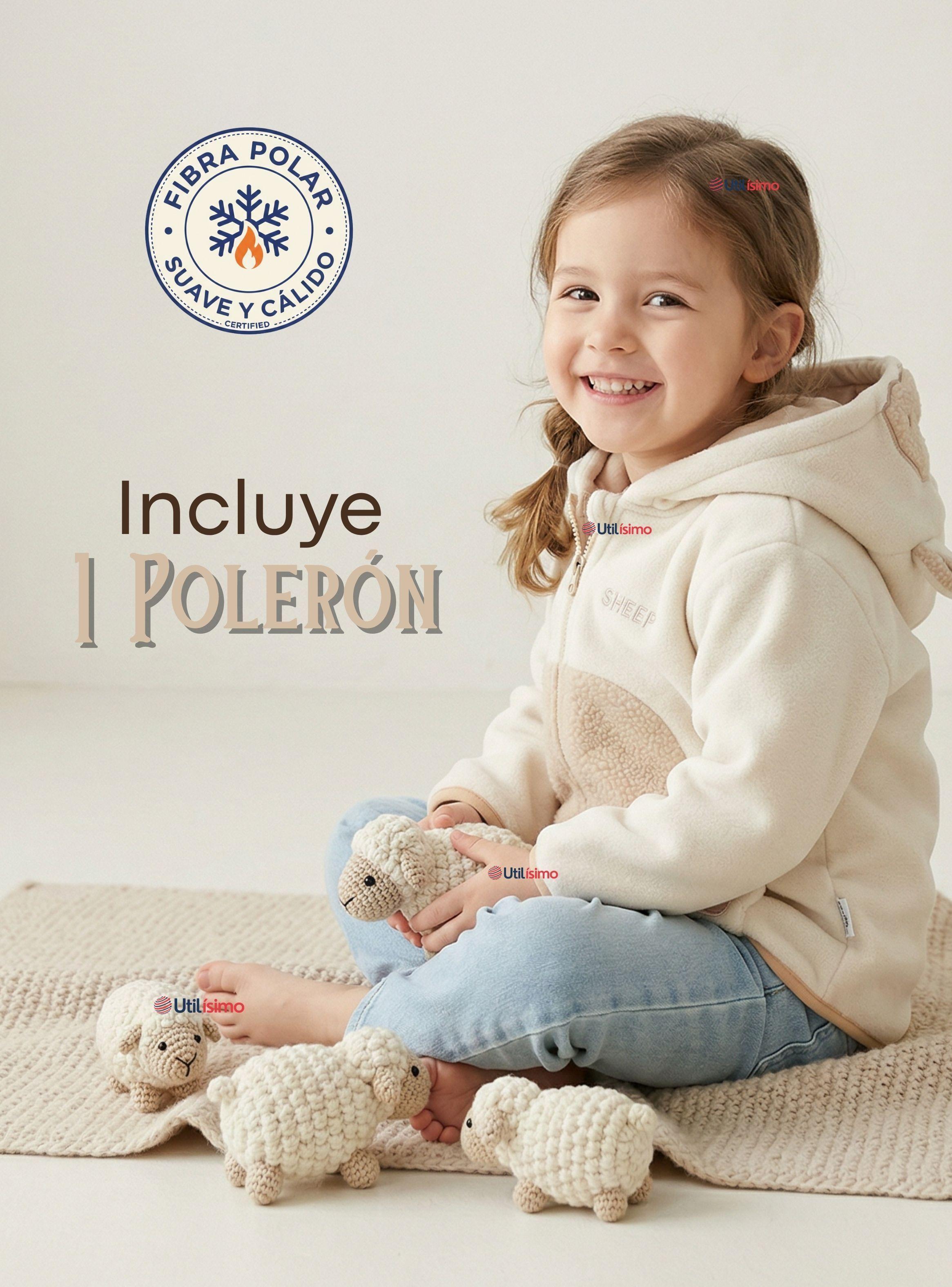 Polerón Polar Con Capucha Bebé Niña  Invierno Fluffy Sheep-2