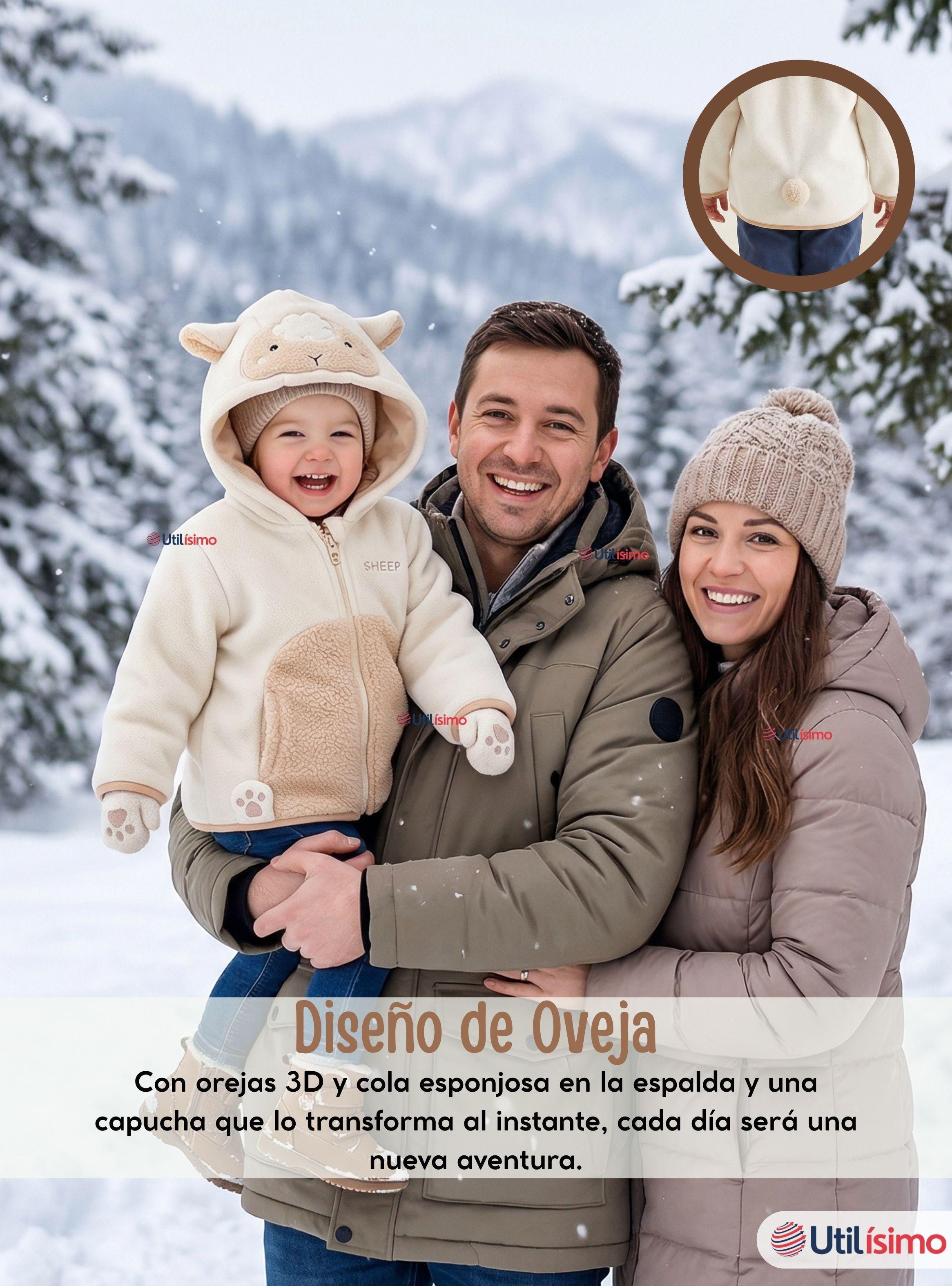 Polerón Polar Con Capucha Bebé Niña  Invierno Fluffy Sheep-7