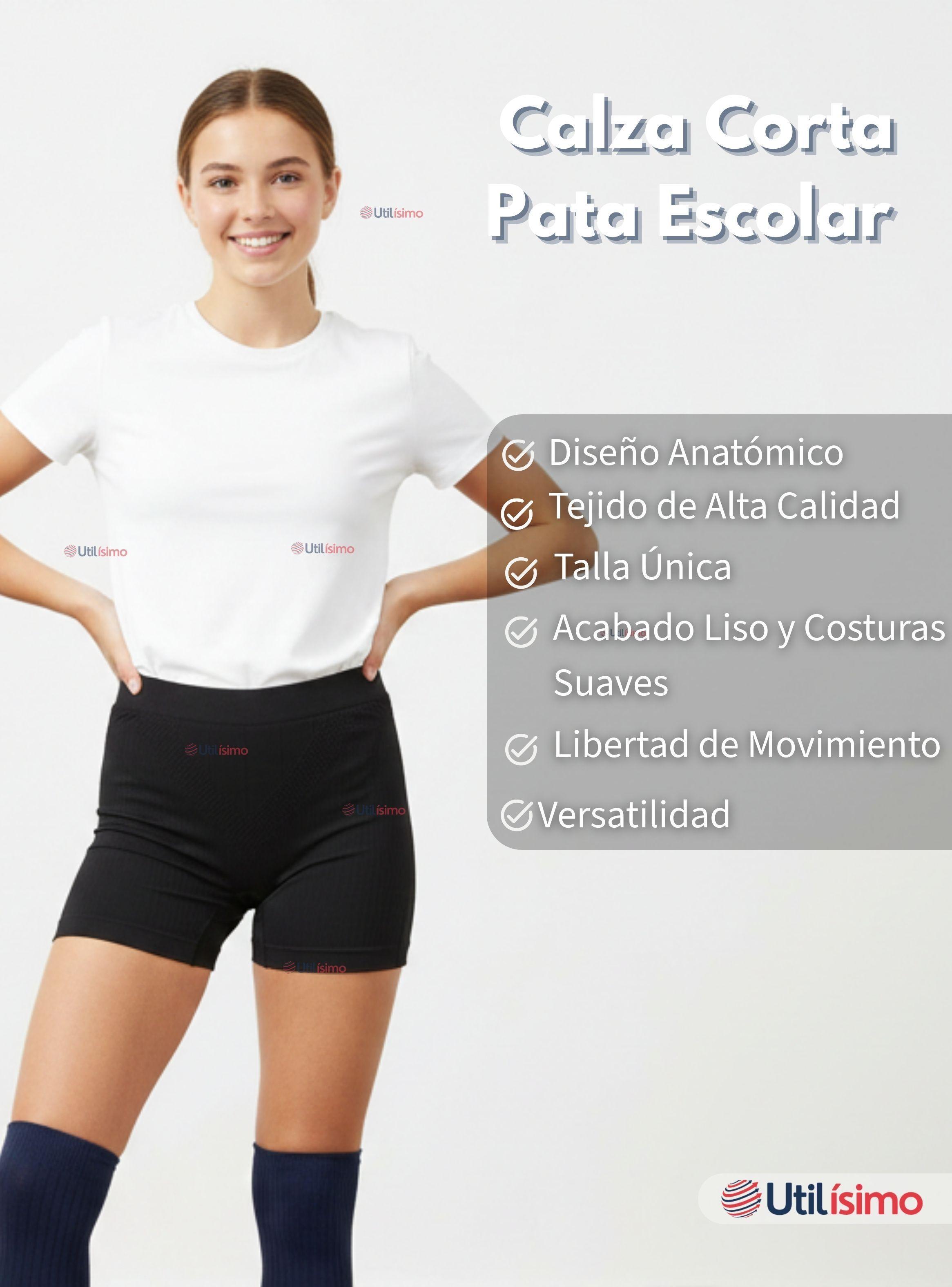 Pack 3 Calzas Cortas Escolar Pata Deportivas Juvenil Color Negro-2