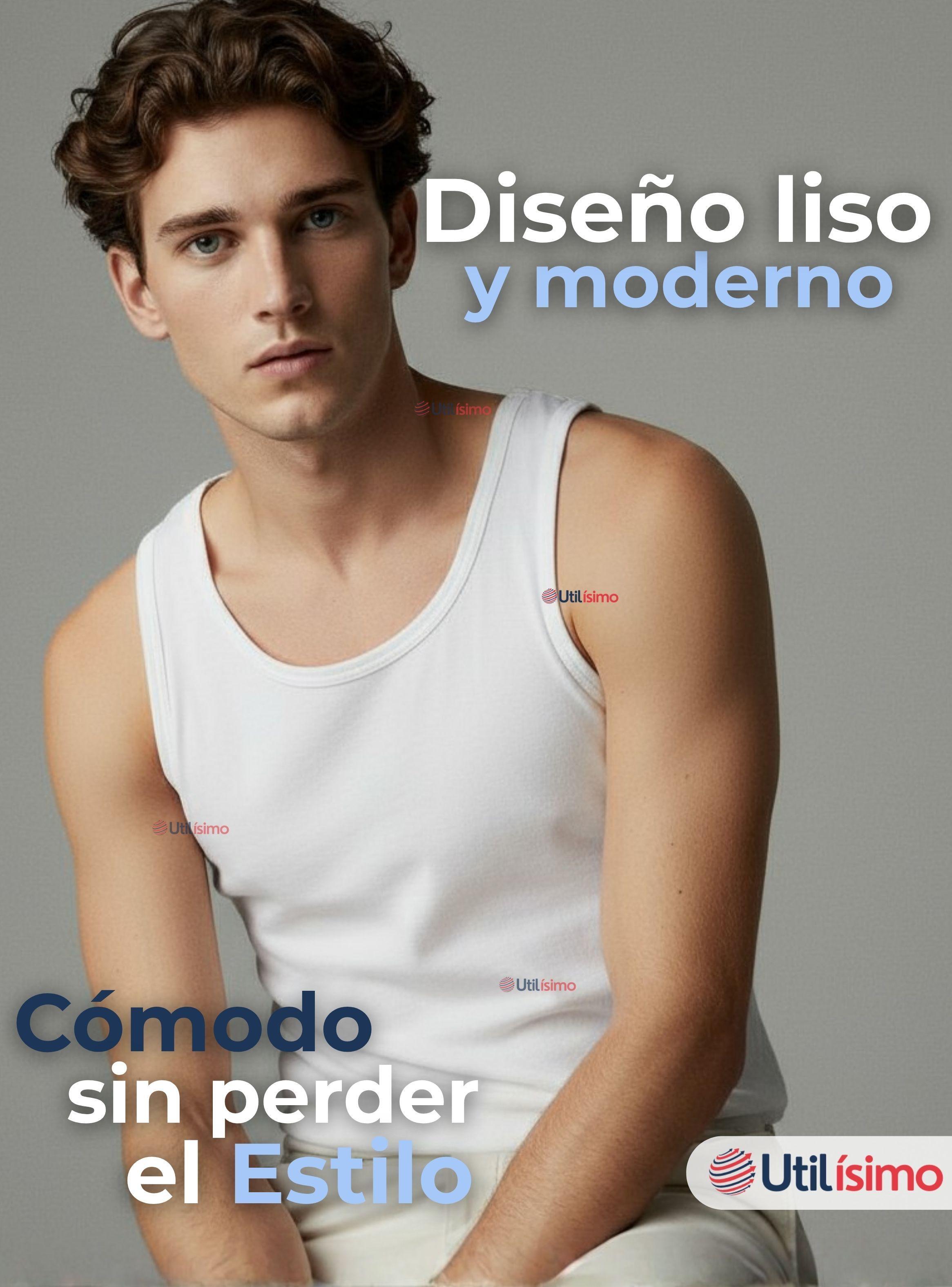 Camiseta Sin Manga Básica Suave 100% Algodón Colores Surtidos Hombre-5