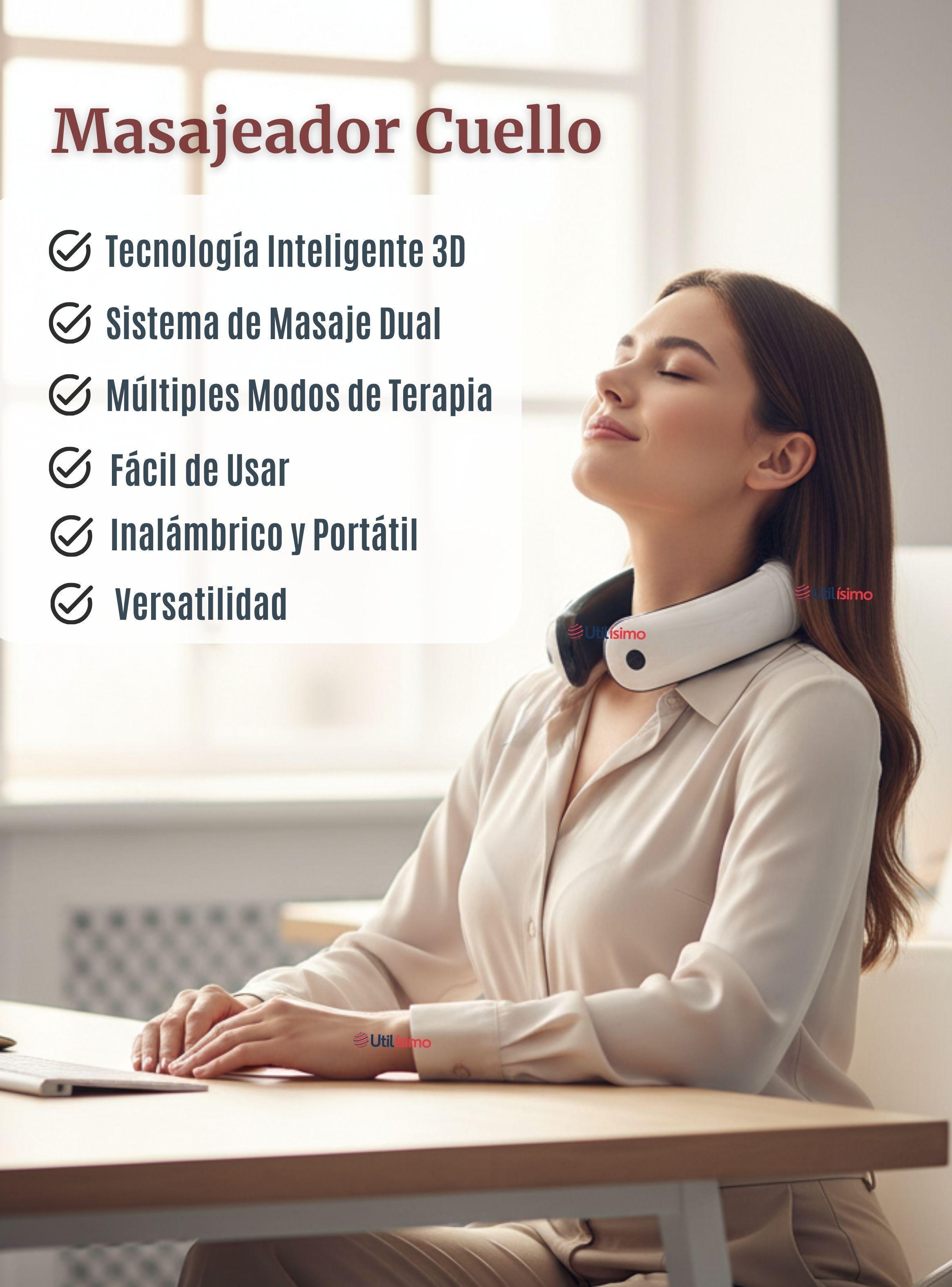 Masajeador Electro Estimulador Cervical y Cuello Recargable 2 Electrodos-2