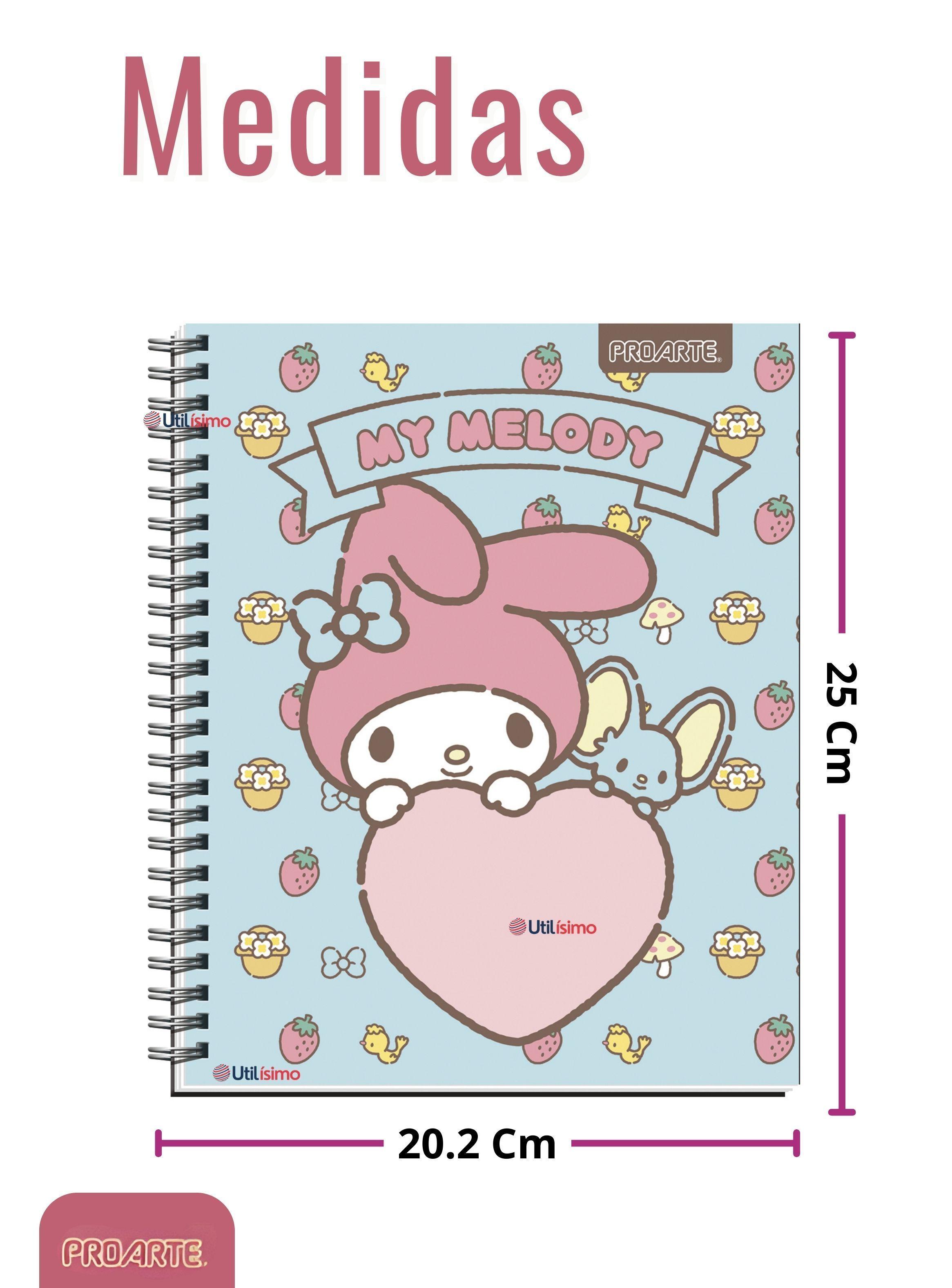 Pack 5 Cuadernos Universitarios My Melody de 100 Hojas Proarte 7mm Diseño Surtido-3