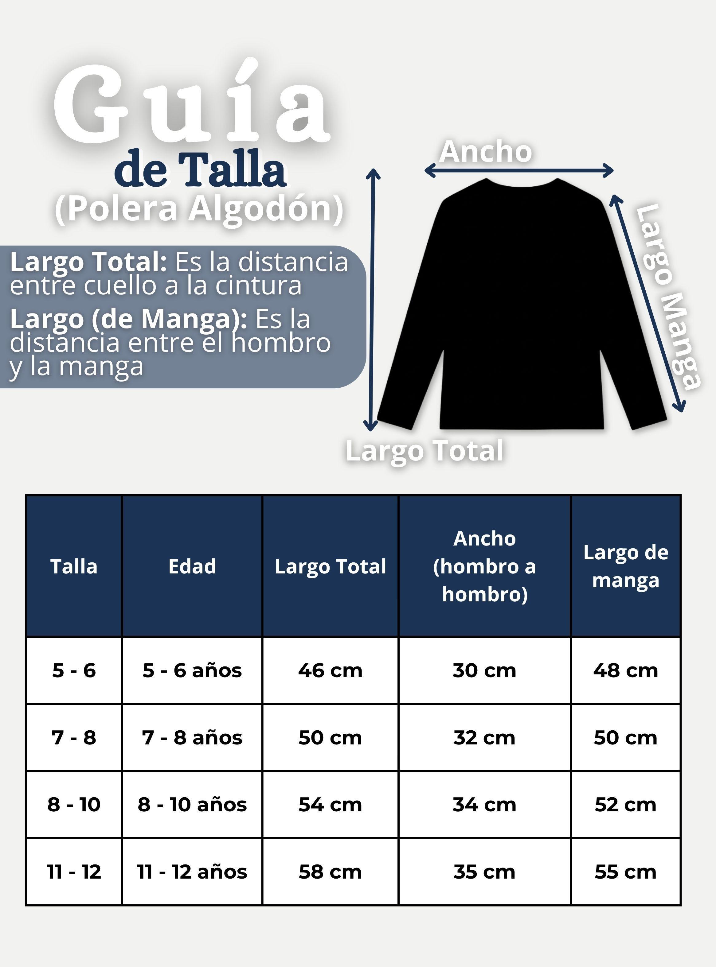 Camiseta Polera Algodón Primera Capa Manga Larga Blanco Negro Niño-4
