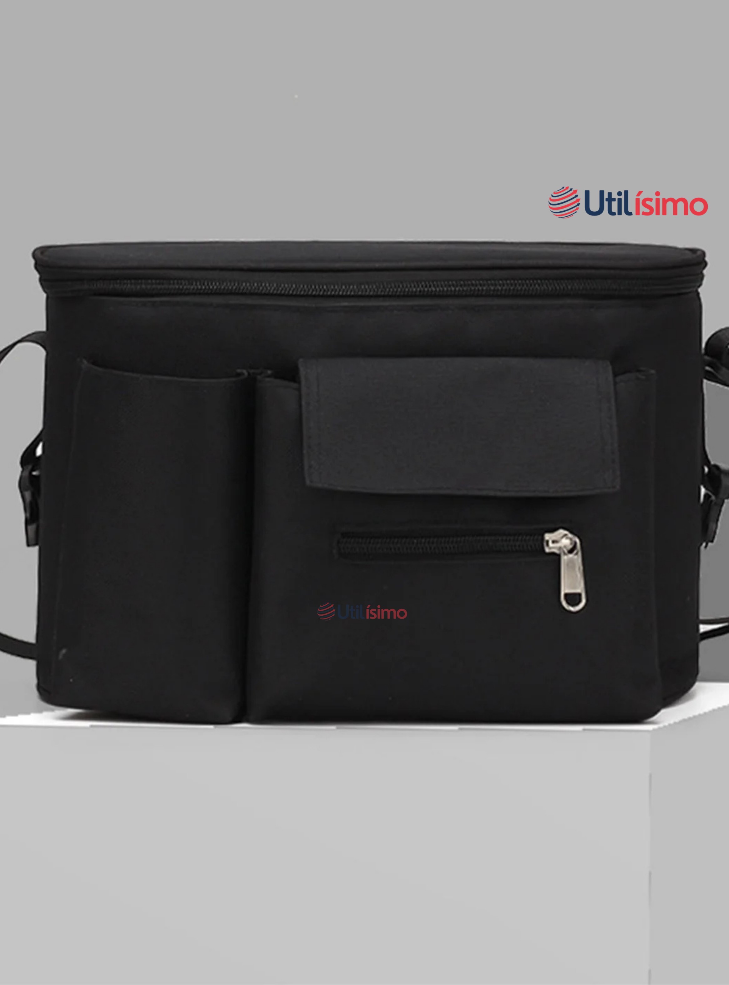 Bolso Maternal Mochila Para Coche Pañalera Bebé Mamá Negro-3