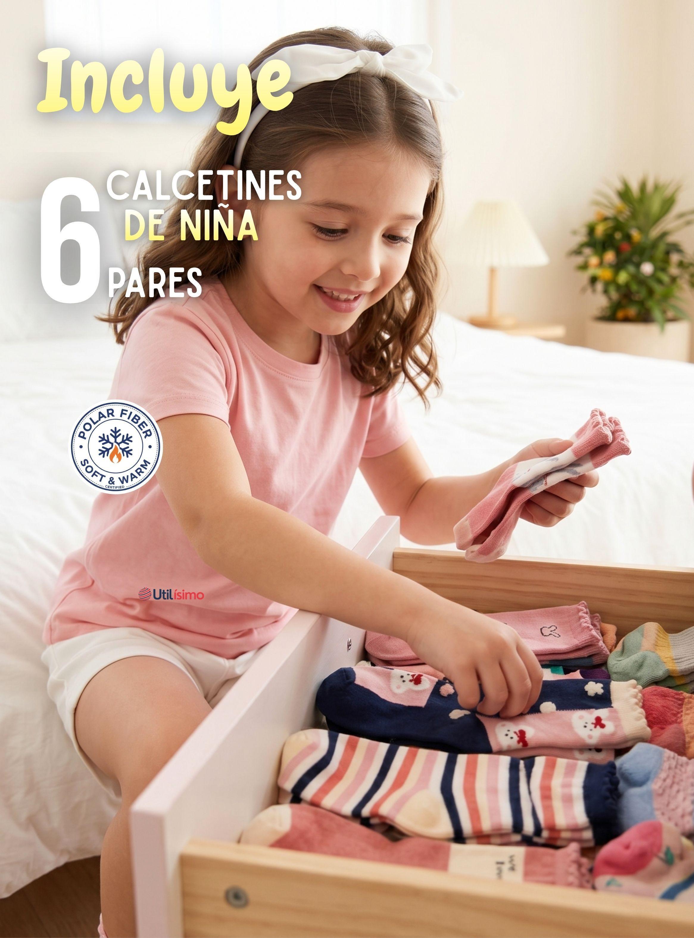 Pack 6 Pares Calcetines Niña Toalla Térmicos Suaves de Colores Surtidos-2