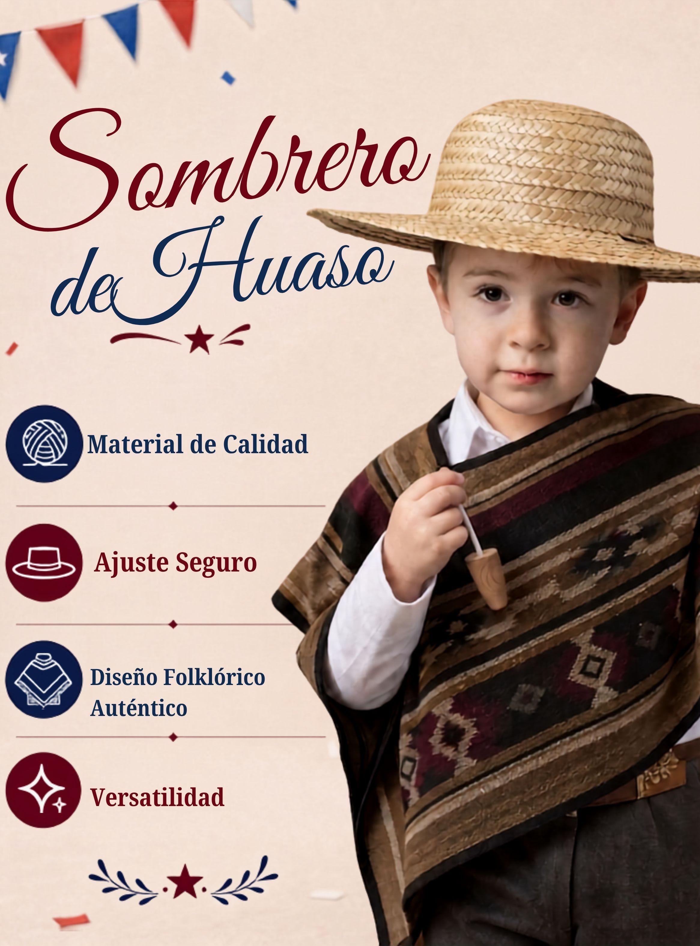 Sombrero Chupalla Huaso Niño Fiestas Patrias-3