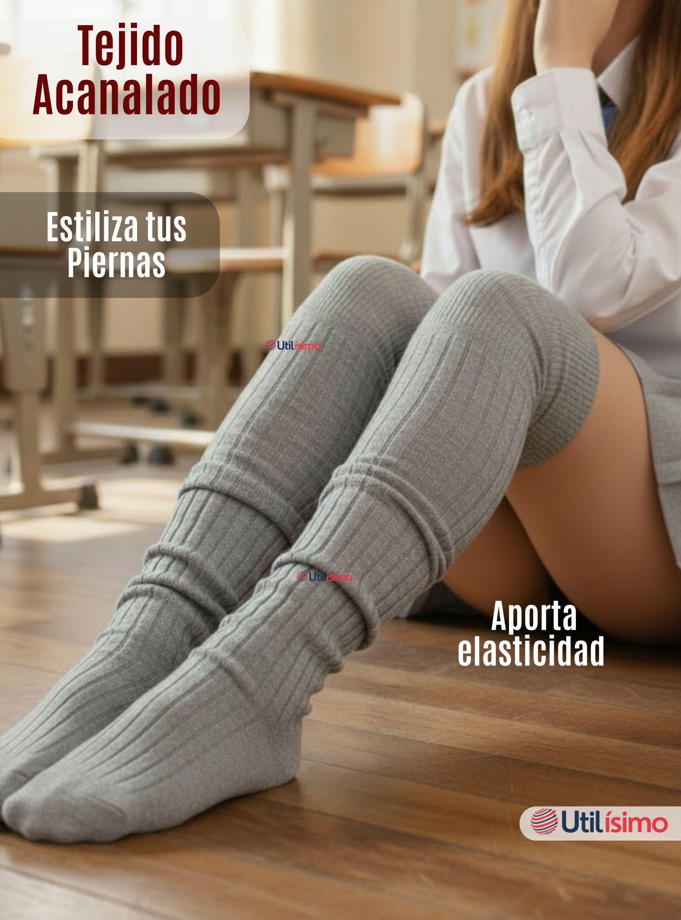 Pack 6 Bucaneras Escolares Calcetines Acrílico Color Gris Premium Niñas y Juvenil-7