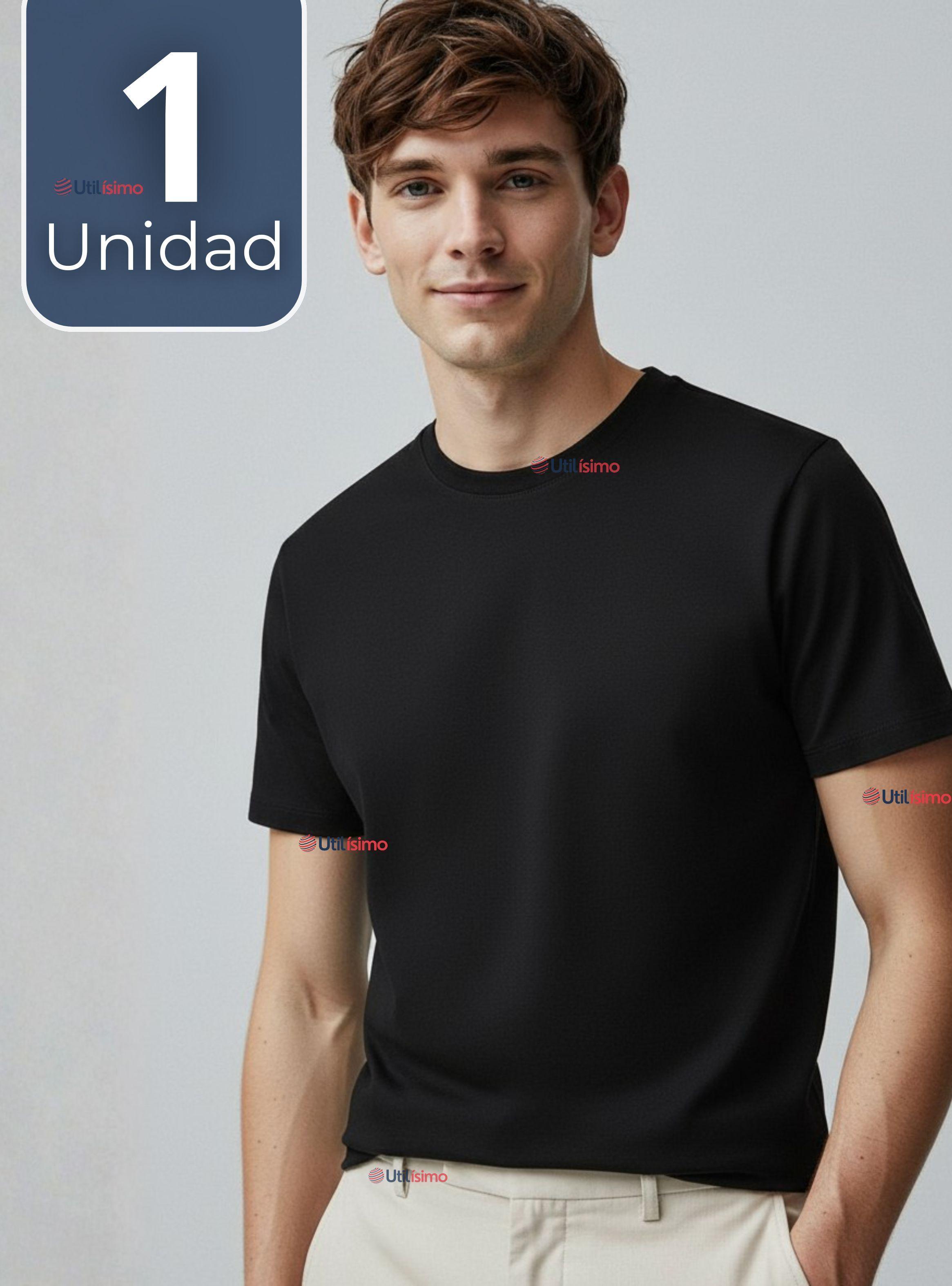 Camiseta Polera 100% Algodón Básica Lisa Elástica para Hombre Colores Surtidos-0