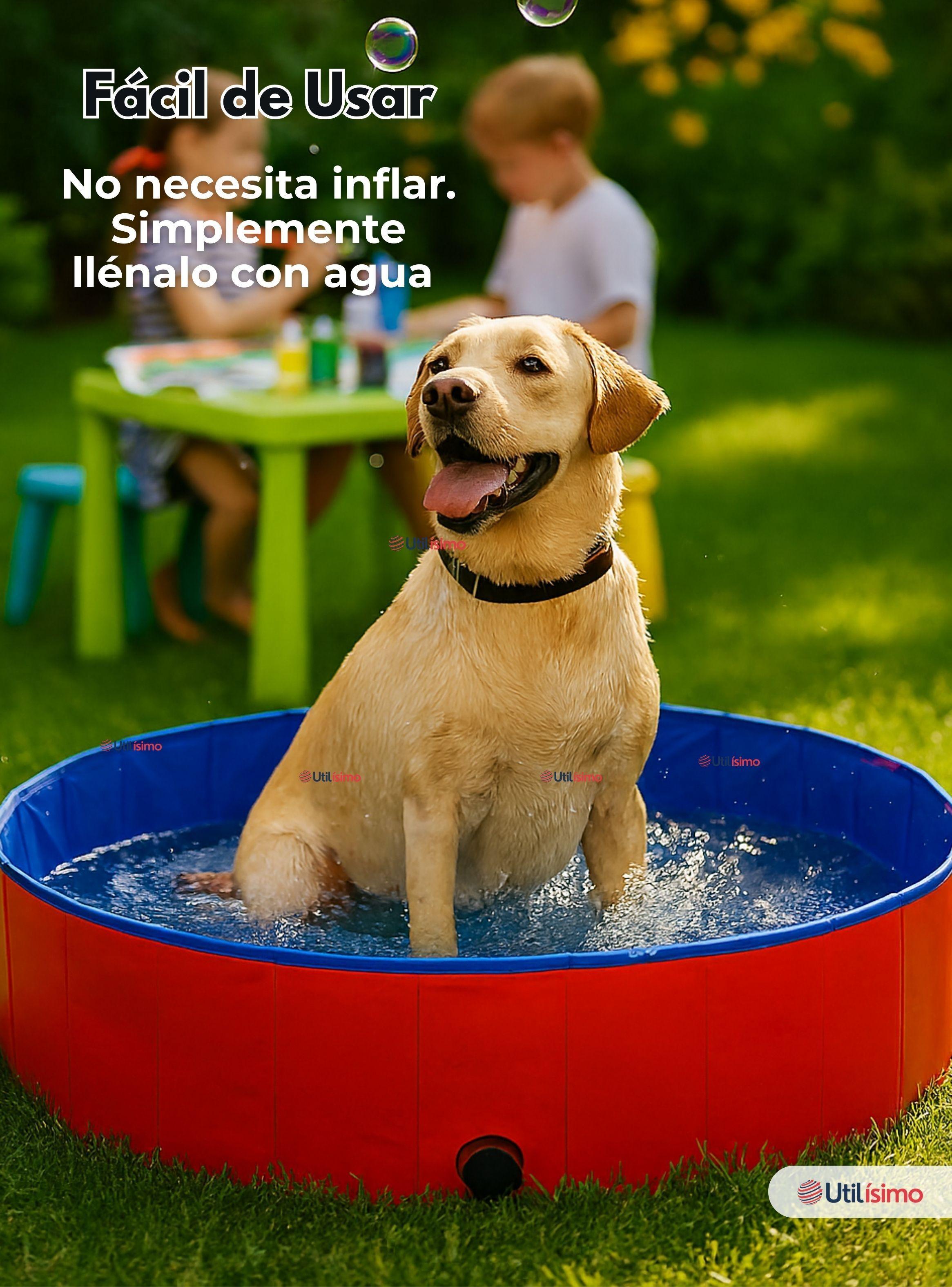 Piscina Bañera Portátil Plegable Para Perros 80x20cm-5