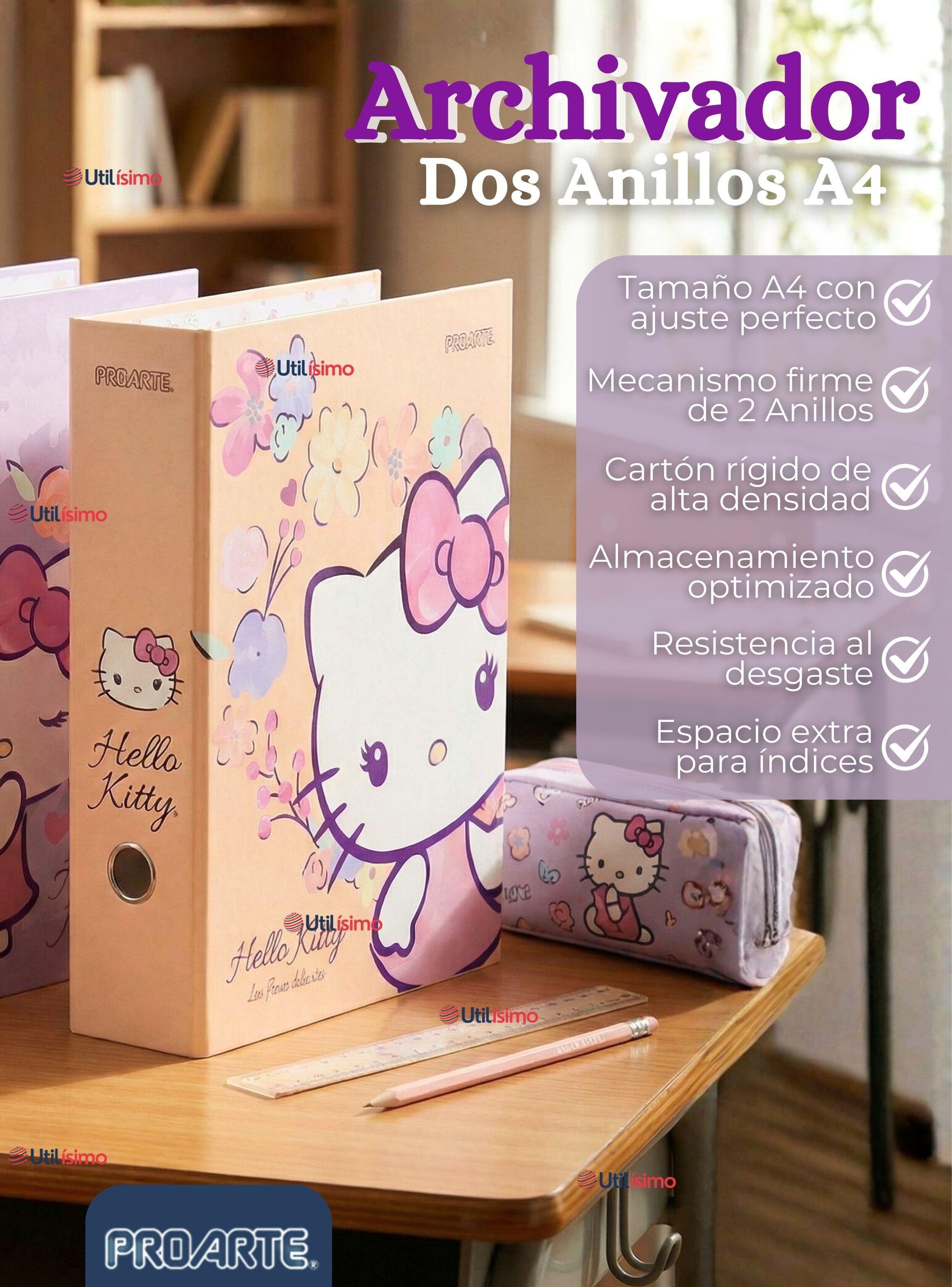 Archivador Lomo Ancho Formato A4 Carta 2 Anillos Hello Kitty Diseño Surtido-2