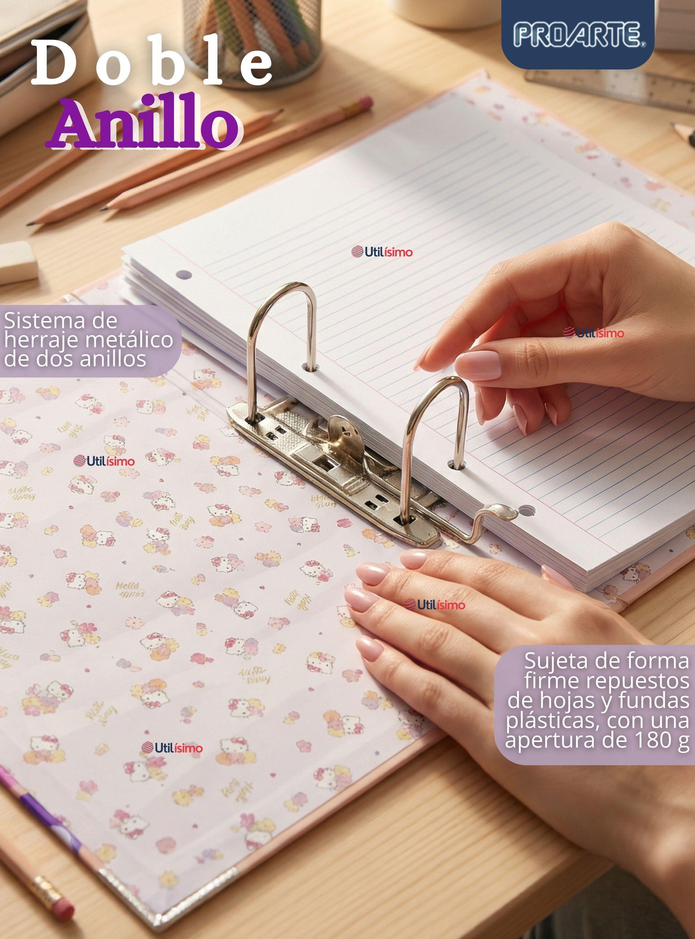 Archivador Lomo Ancho Formato A4 Carta 2 Anillos Hello Kitty Diseño Surtido-4