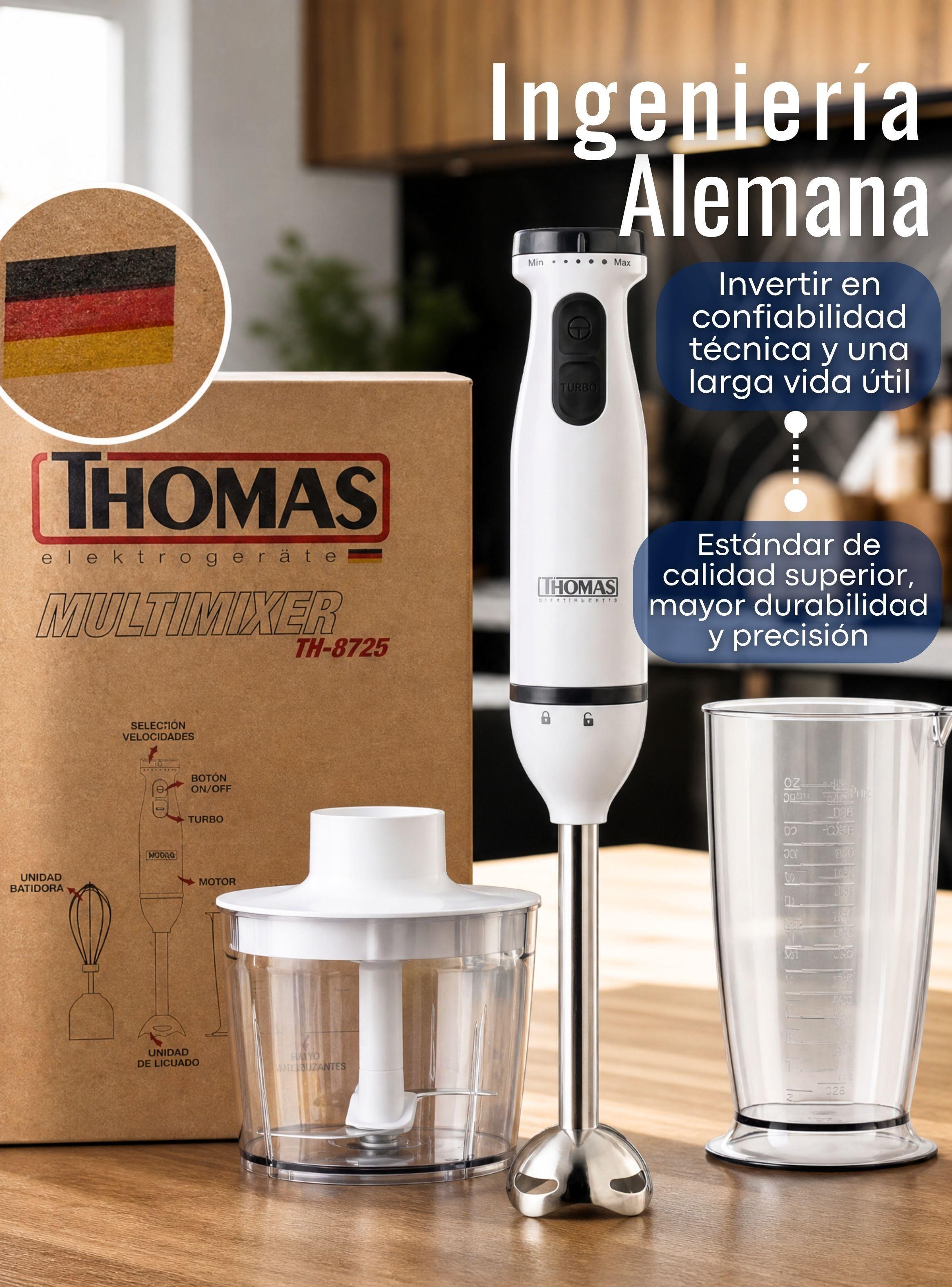 Minipimer Eléctrico Thomas Premium 4 en 1 Con Accesorios de Alta Potencia Tecnologia Alemana-6