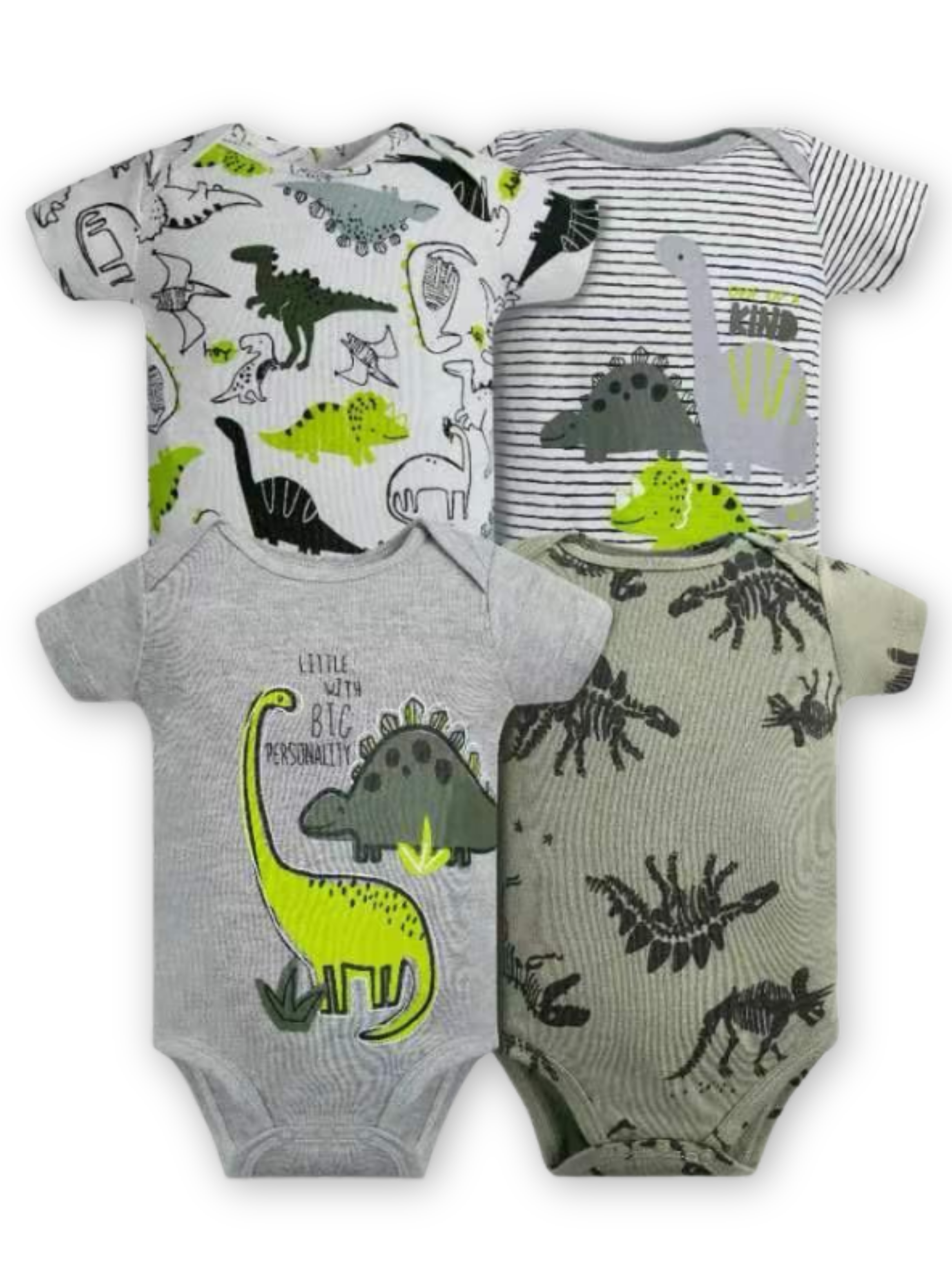 Pack 4 Bodys Niño Manga Corta Tedmimak 100% Dinosaurios Animados-0