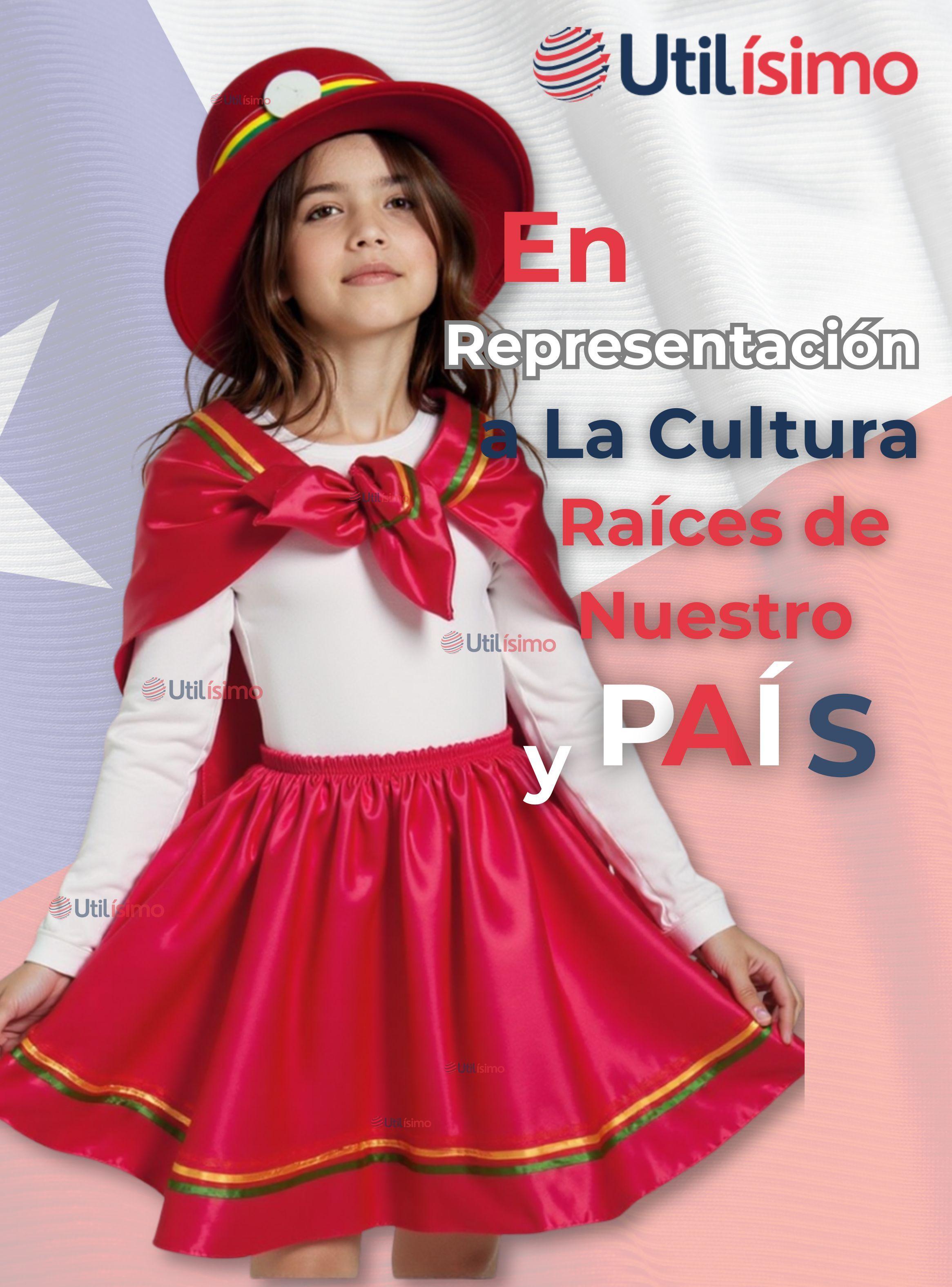 Traje Nortino Rojo 4 Piezas Niña Fiestas Patrias Baile Nortino-6