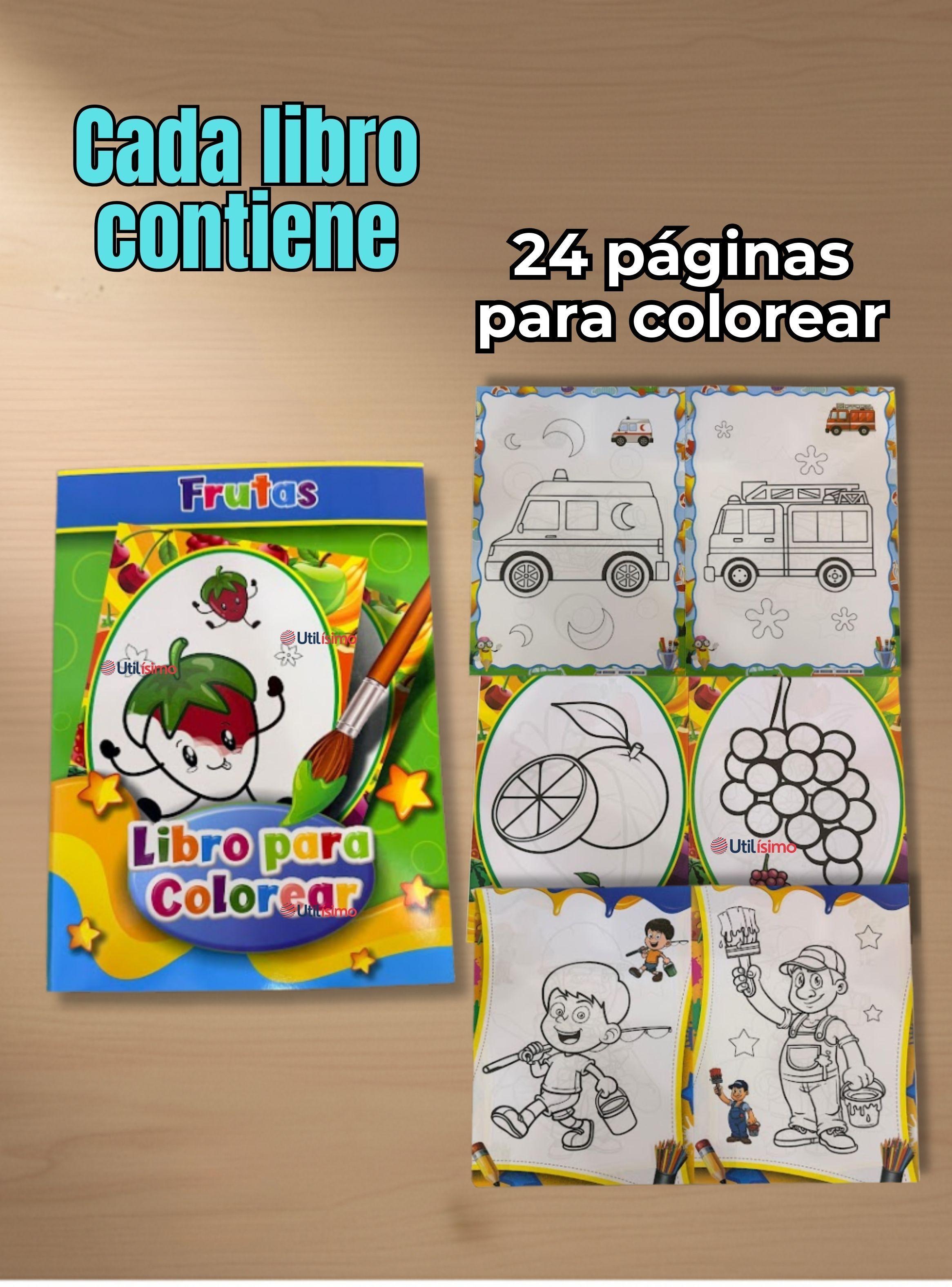 Pack 3 Libros Para Colorear Pintar Educativo para Niños Diseños Surtidos-3