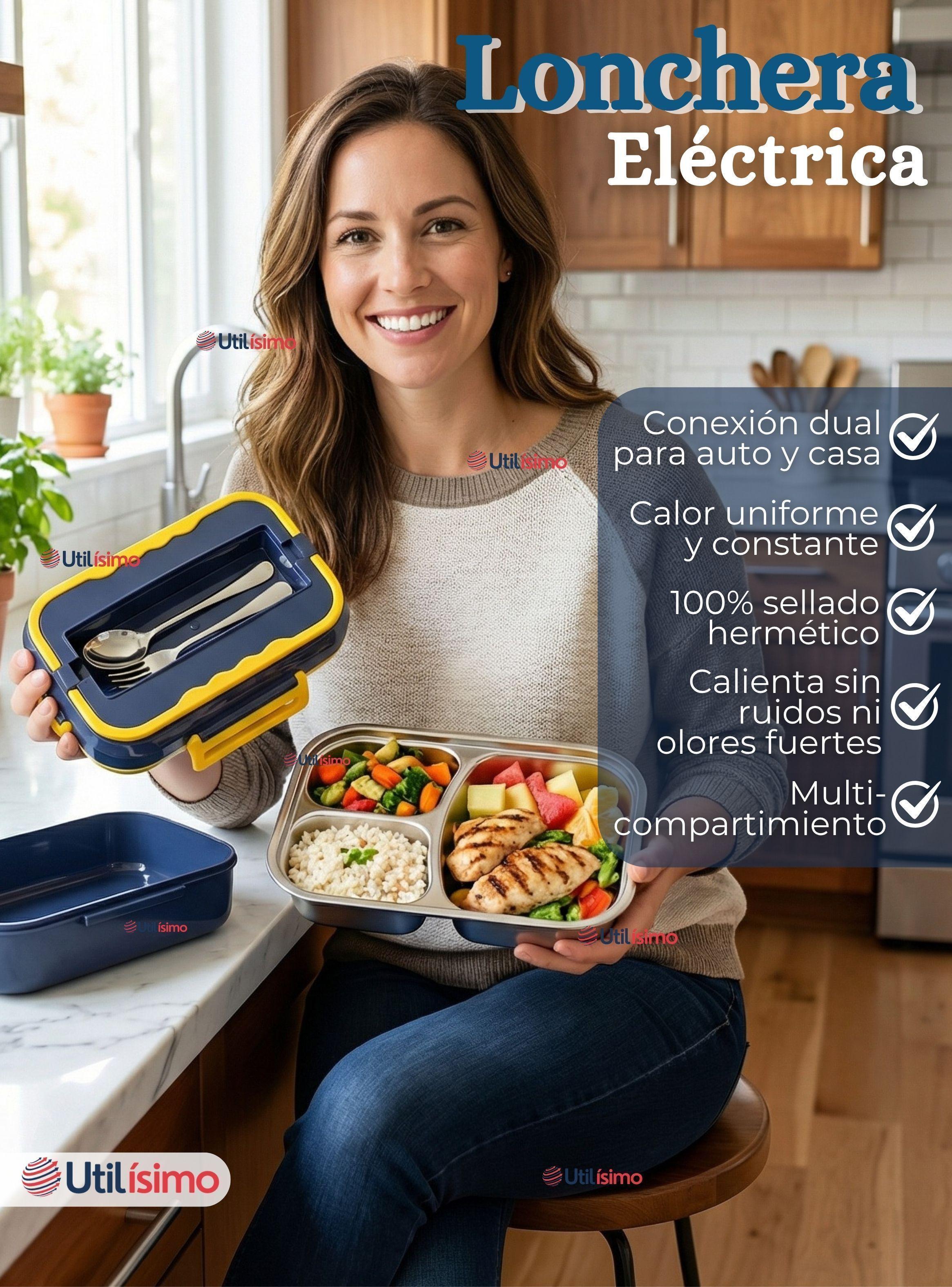 Lonchera Eléctrica Lunchbox Portátil Fiambrera Calentadora Capacidad de 1.5L 40W Coche Oficina-3