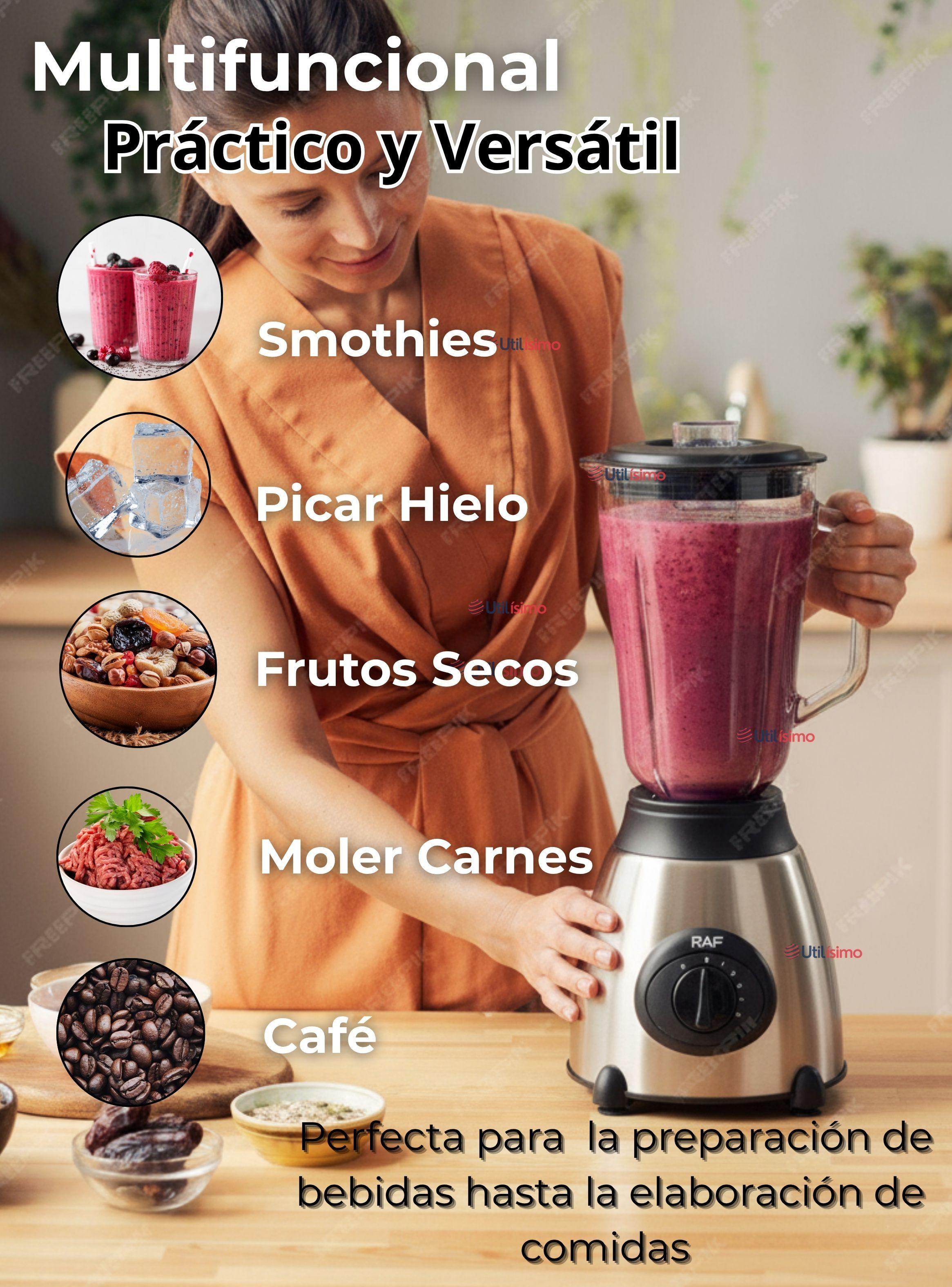 Licuadora Juguera Multiuso 2 en 1 Picadora con Jarra de Vidrio-3