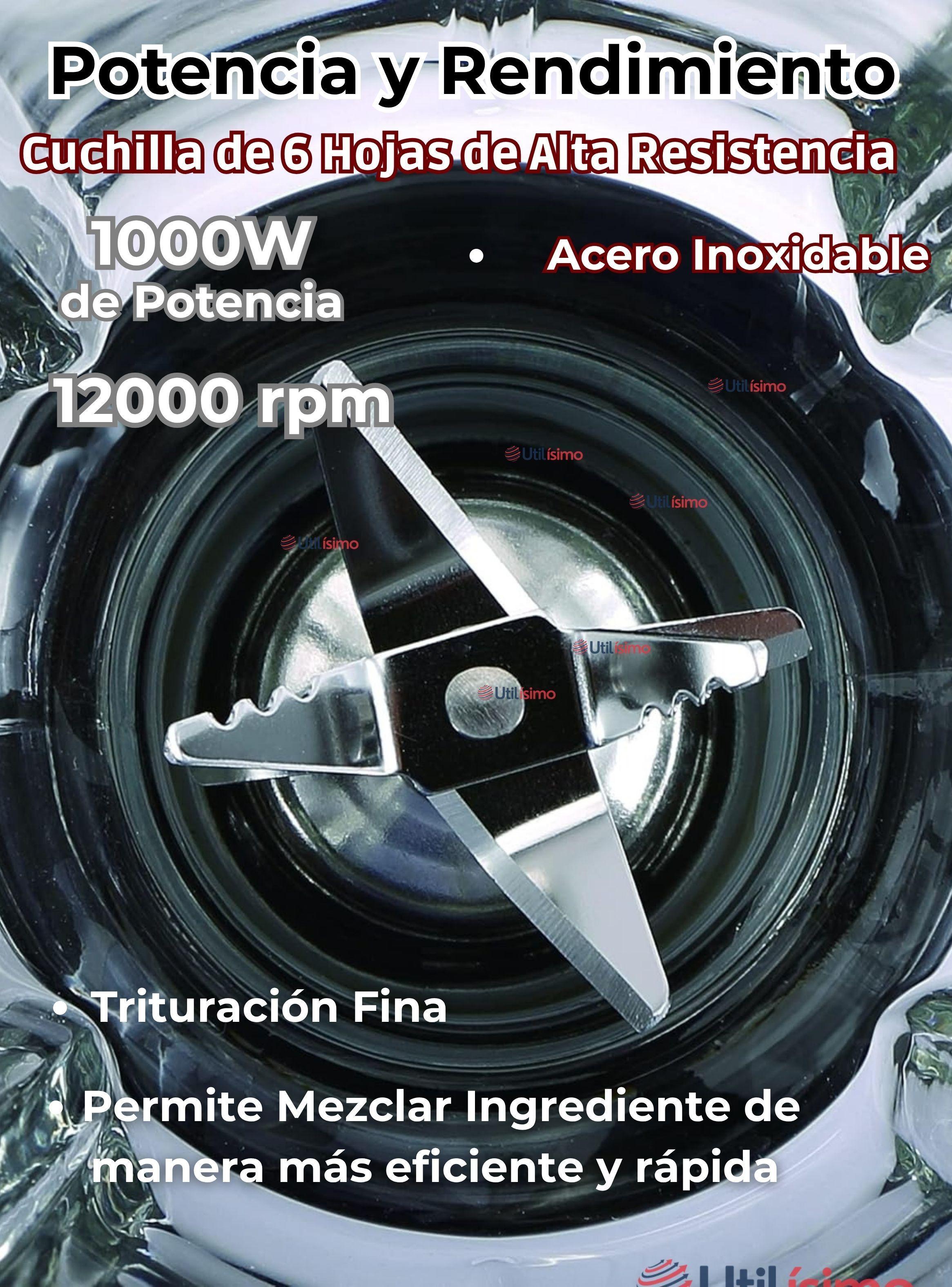 Licuadora Juguera Multiuso 2 en 1 Picadora con Jarra de Vidrio-5