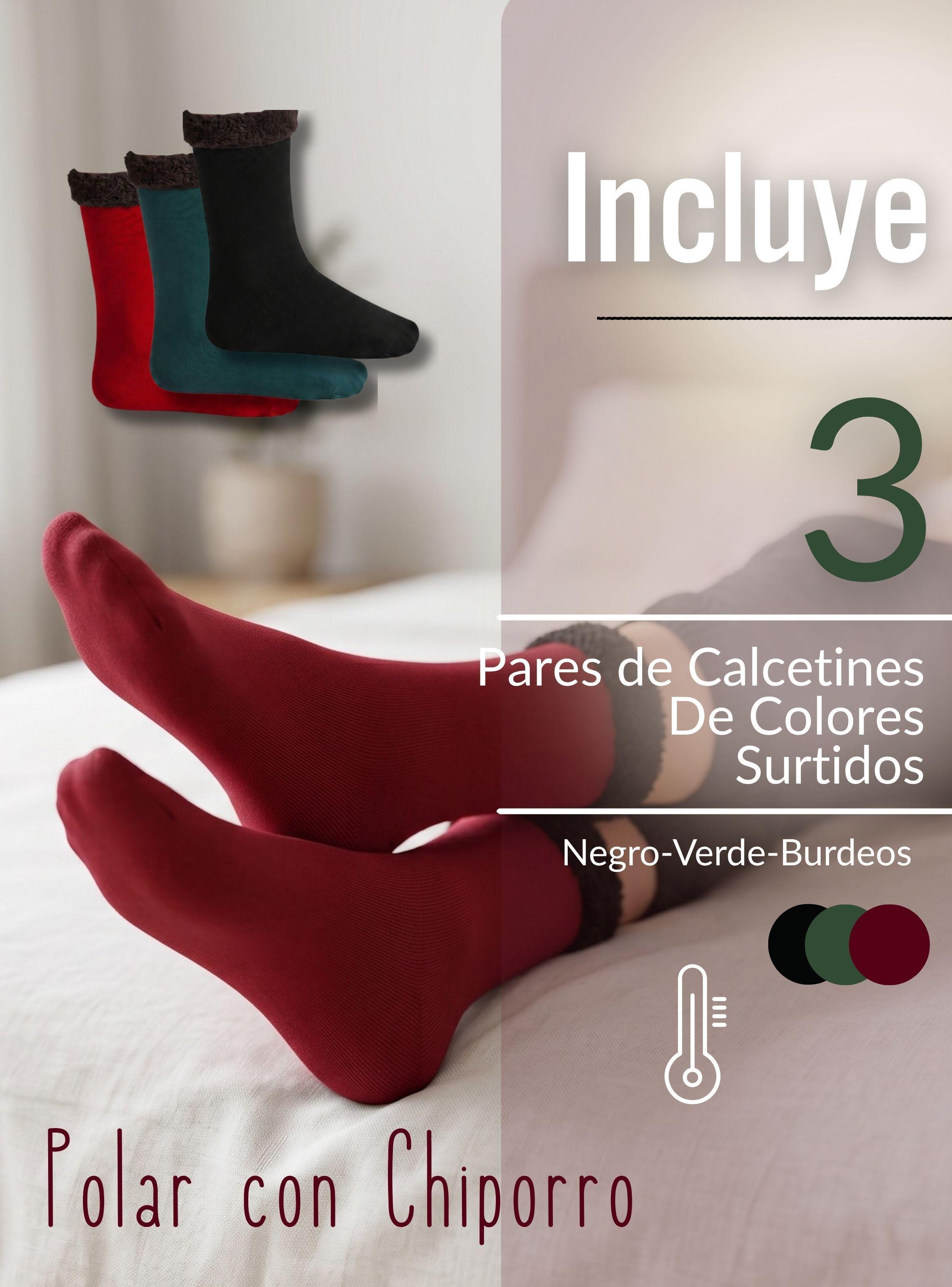 Pack 3 Calcetínes Chiporro Mujer Ultra Térmico Invierno Polar Color Surtido Unicolor-2