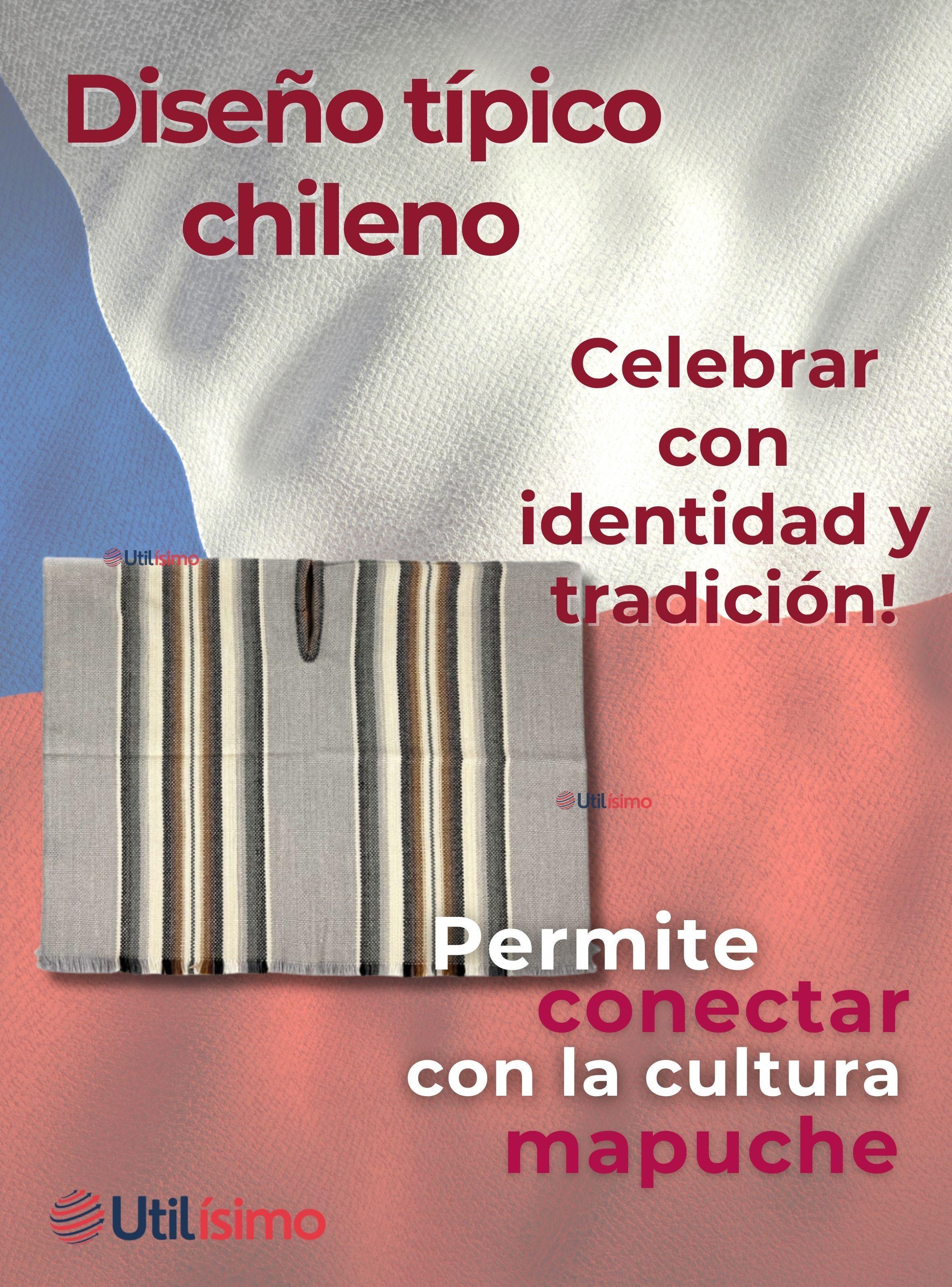 Poncho Manta Mapuche Lana Gruesa  Fiestas Patrias-5