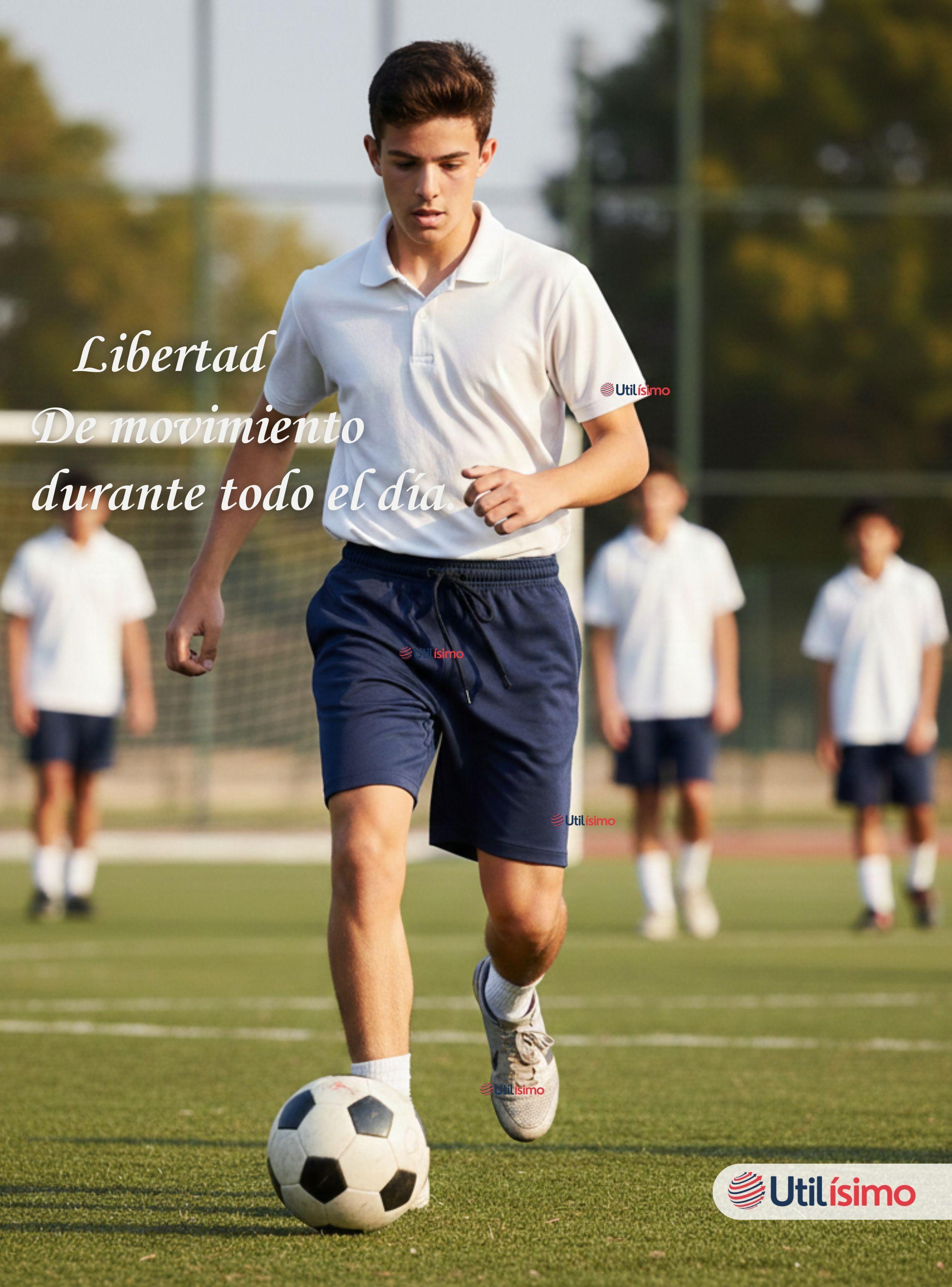 Pantalón Corto Short Juvenil Algodón Deportivo Escolar Azul Marino-7