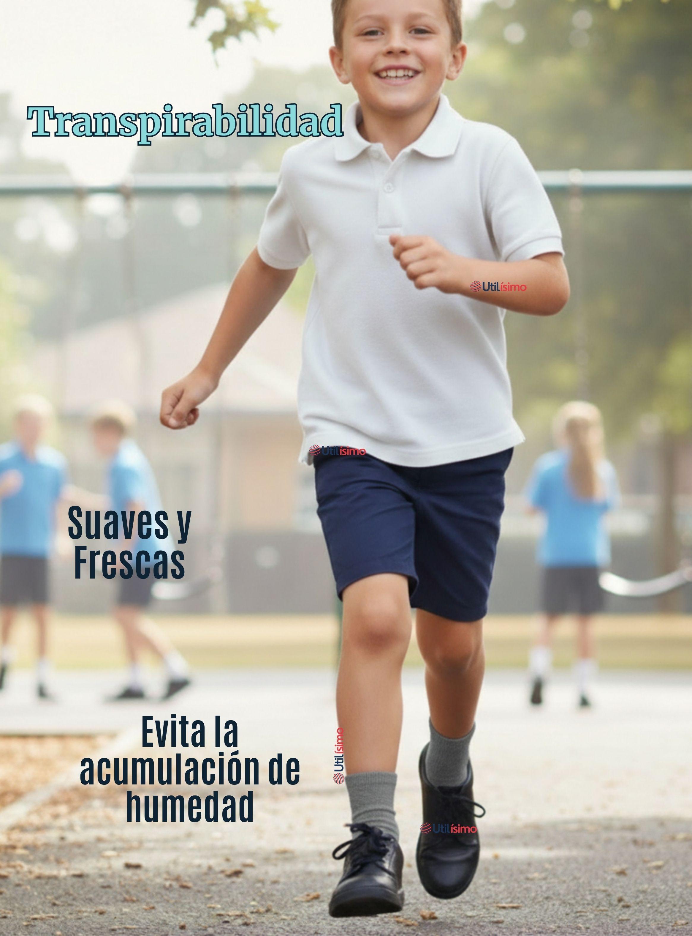 Calcetín Tobillera Corto Algodón Color Gris para Niñas y Niños-5