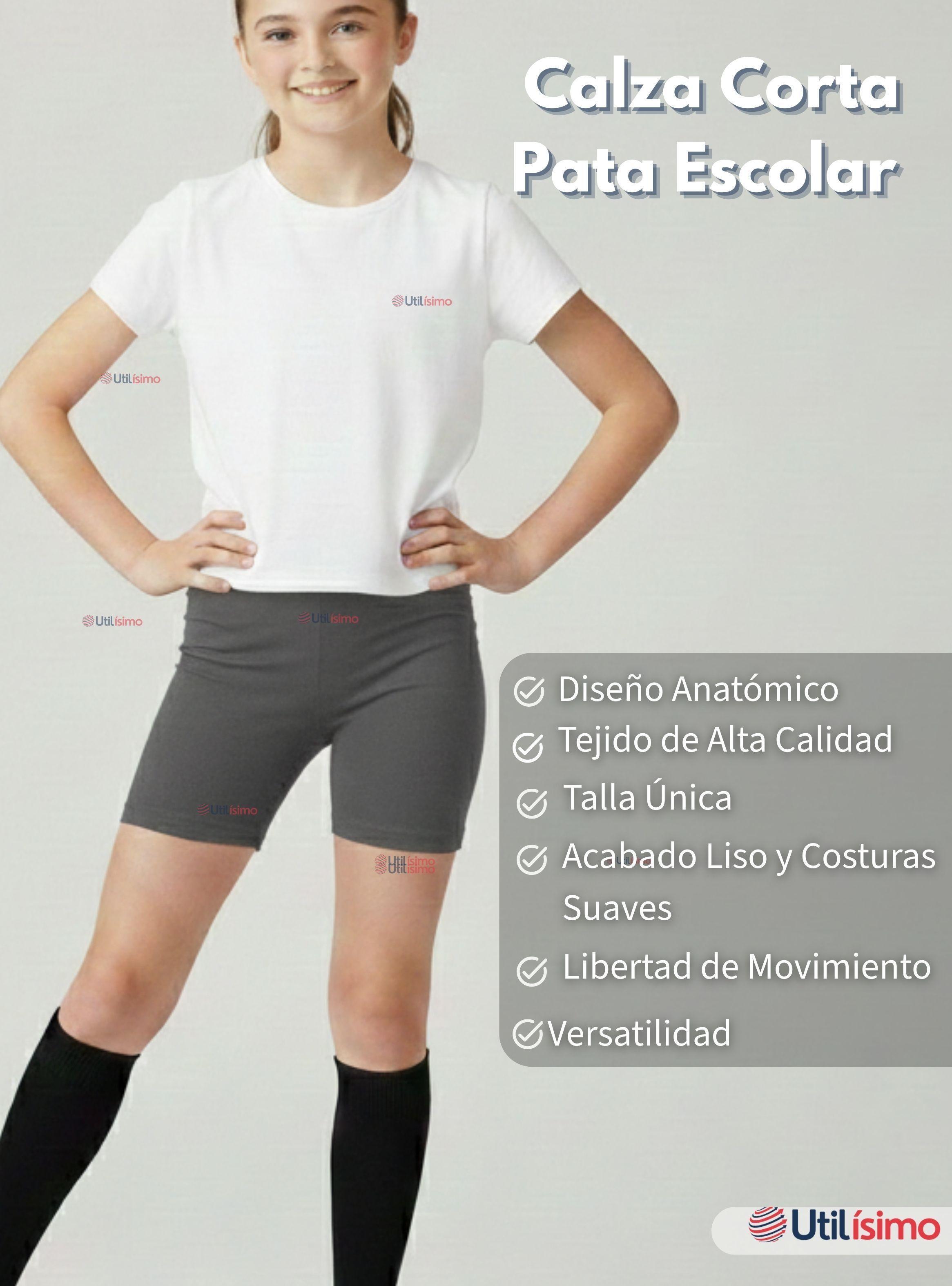 Pack 6 Calzas Cortas Escolar Pata Deportivas para Niñas y Juvenil Color Gris-3