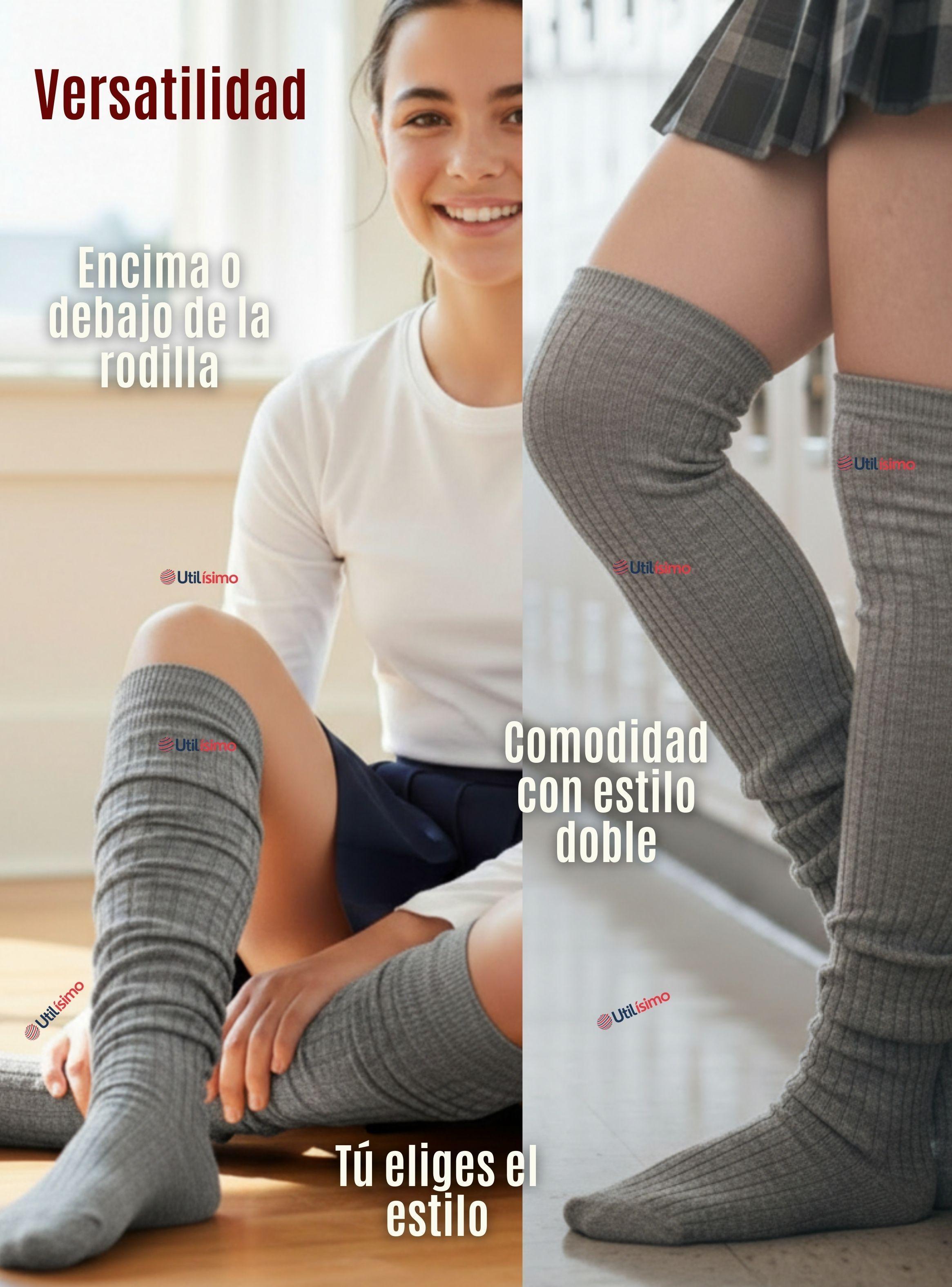 Pack 3 Bucaneras Escolares Calcetines Acrílico Color Gris Premium Niñas y Juvenil-4