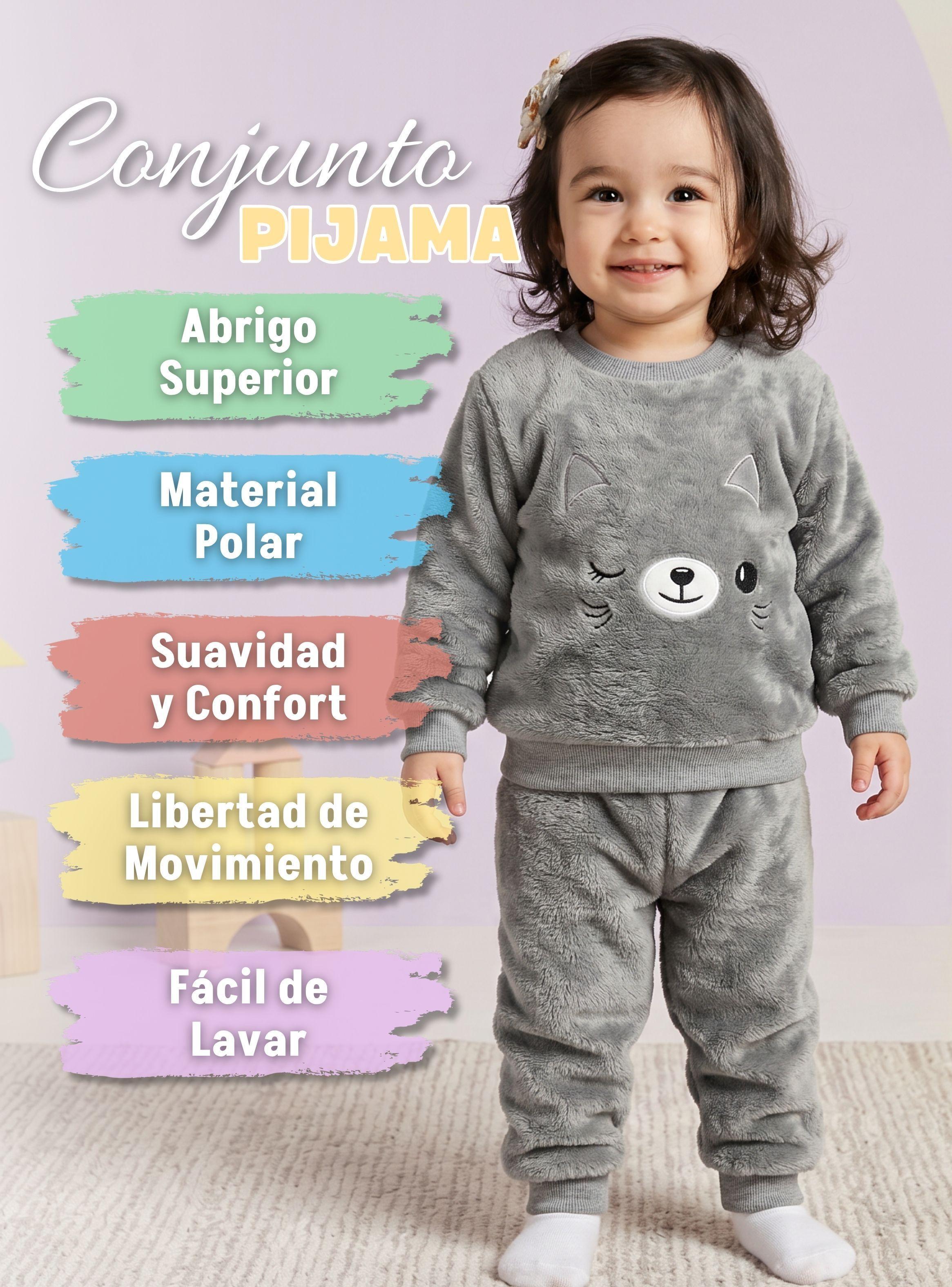 Conjunto 2 Piezas Buzo Polerón Frizado Bebe Niño Corderito Liso Gray Cat-5