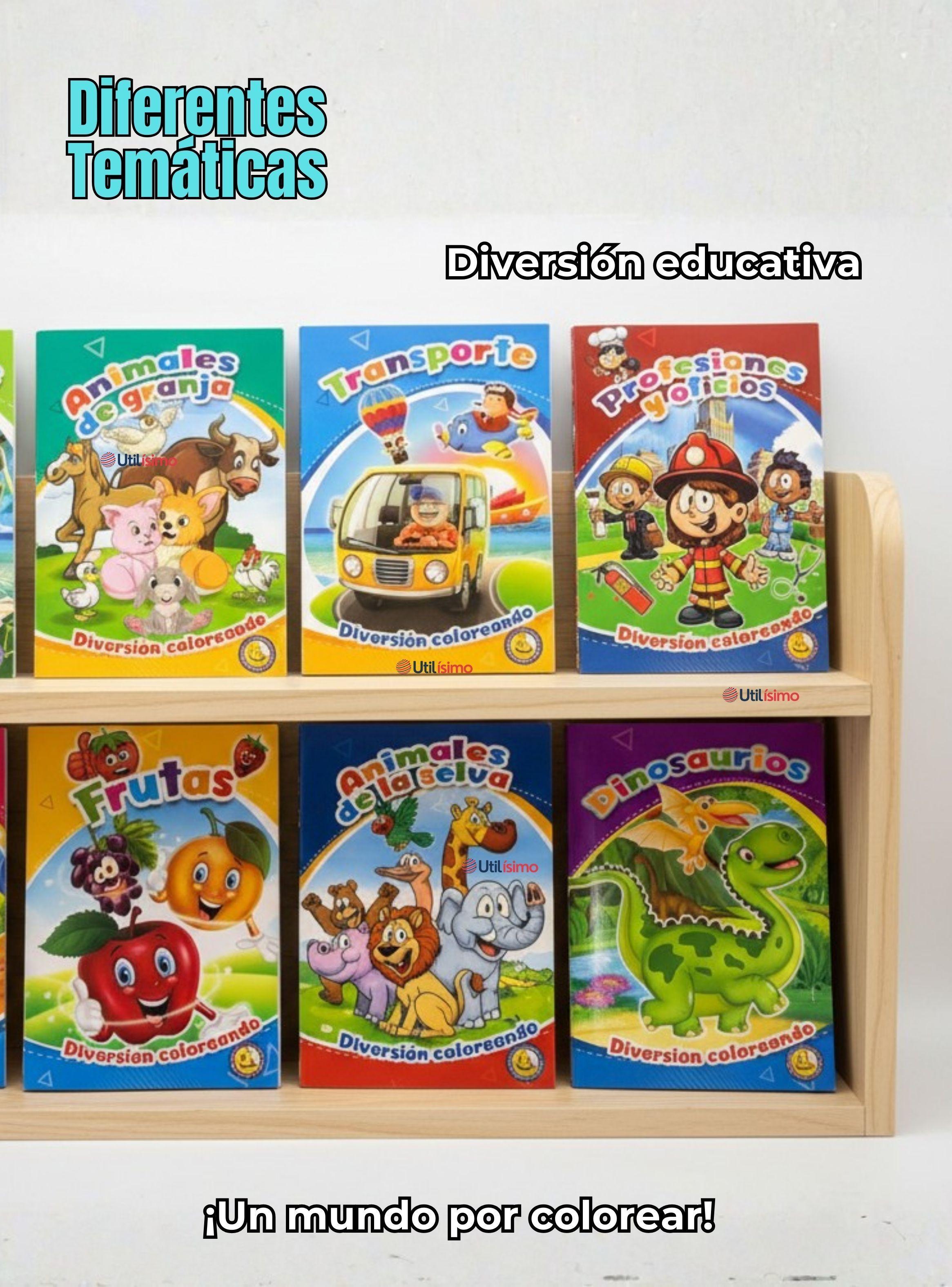 Libro Para Colorear y Pintar Educativo Con Stickers de Diseños Surtidos-7