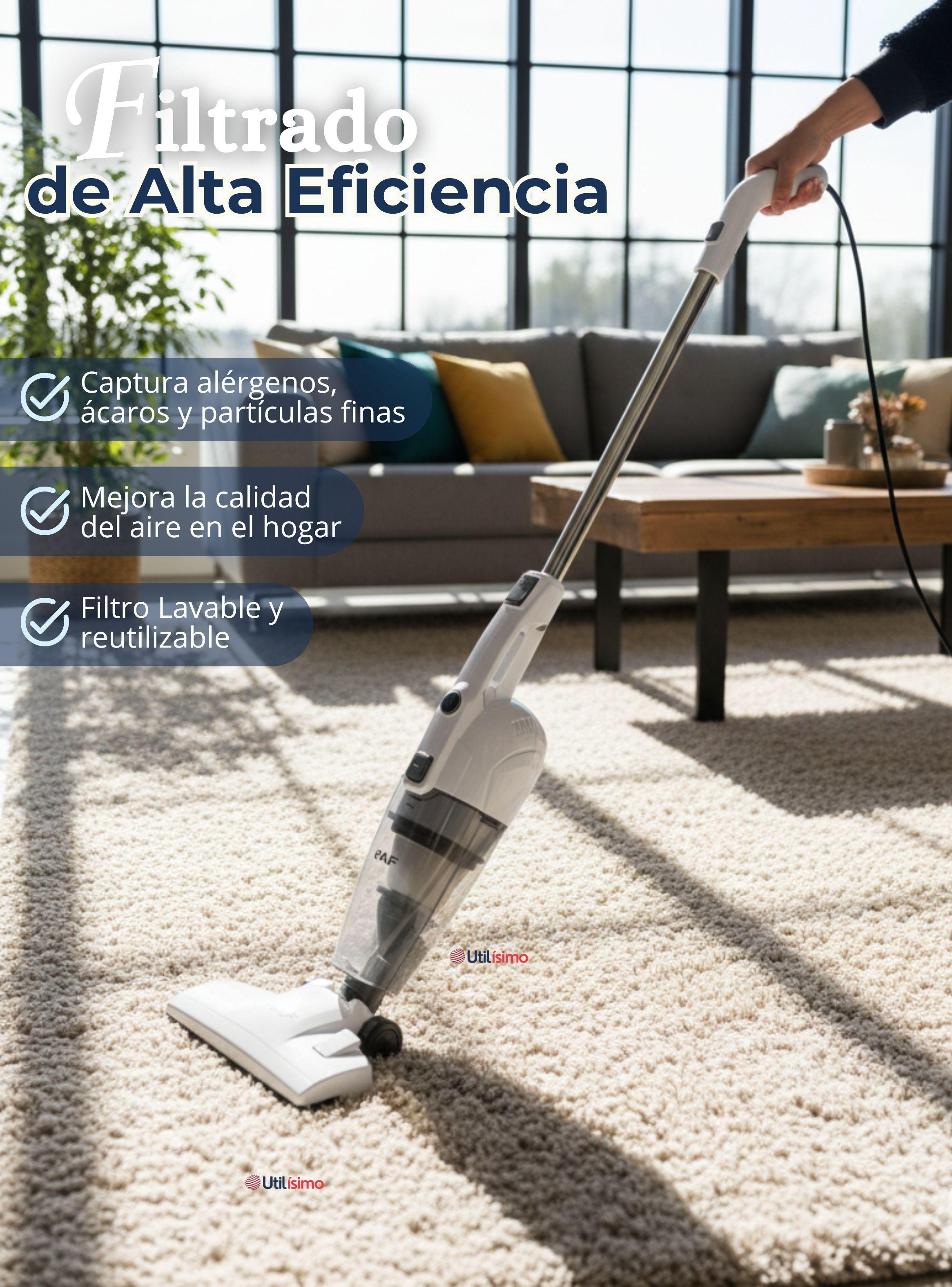 Aspiradora Vertical 2 en 1 Ciclónica Portátil de Alta Potencia 600W 50HZ Filtro Dual-6