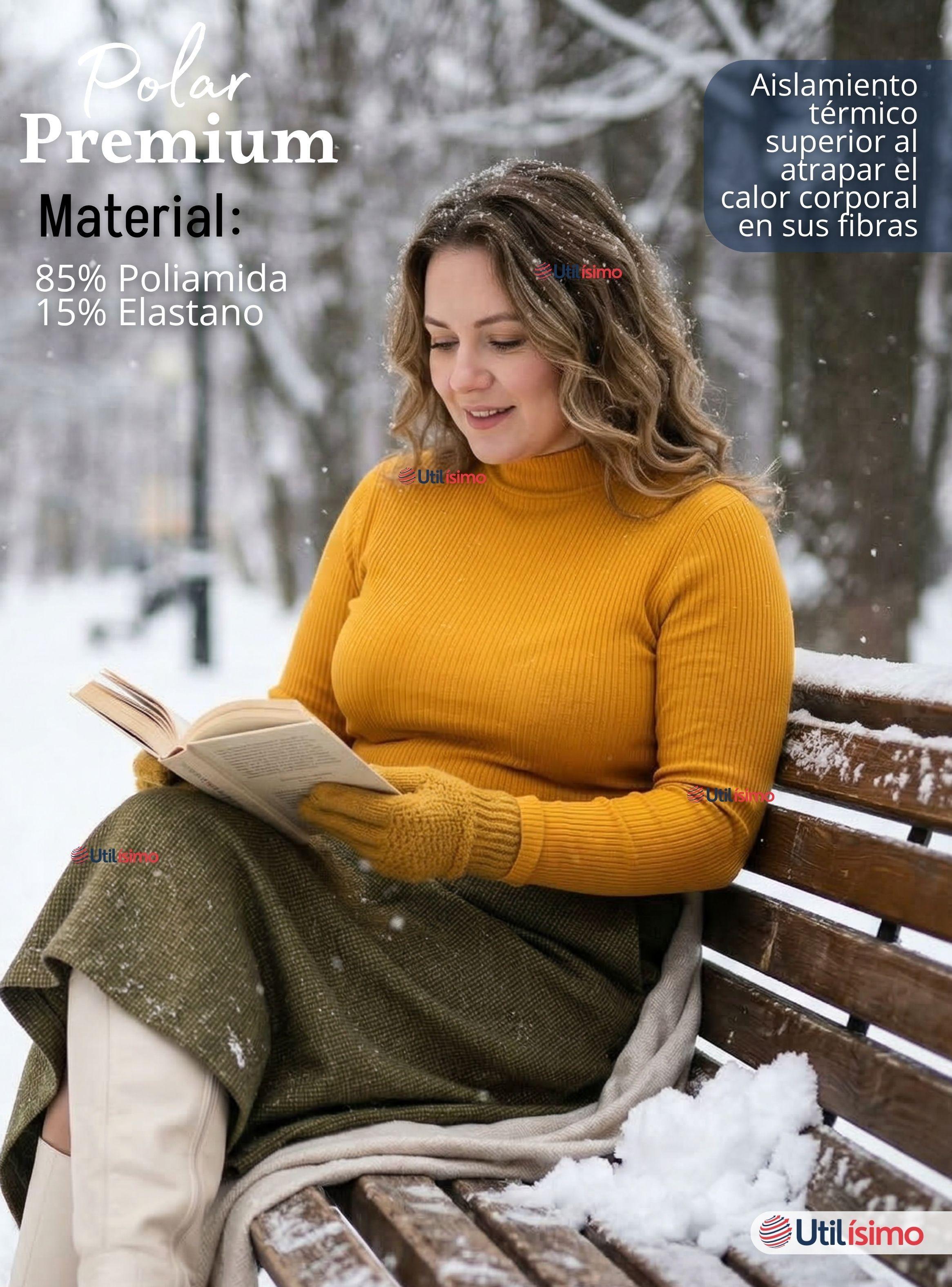 Pack 3 Camiseta Polera Polar Primera Capa Acanalada Cuello Beatle Manga Larga Color Surtidos Mujer-7