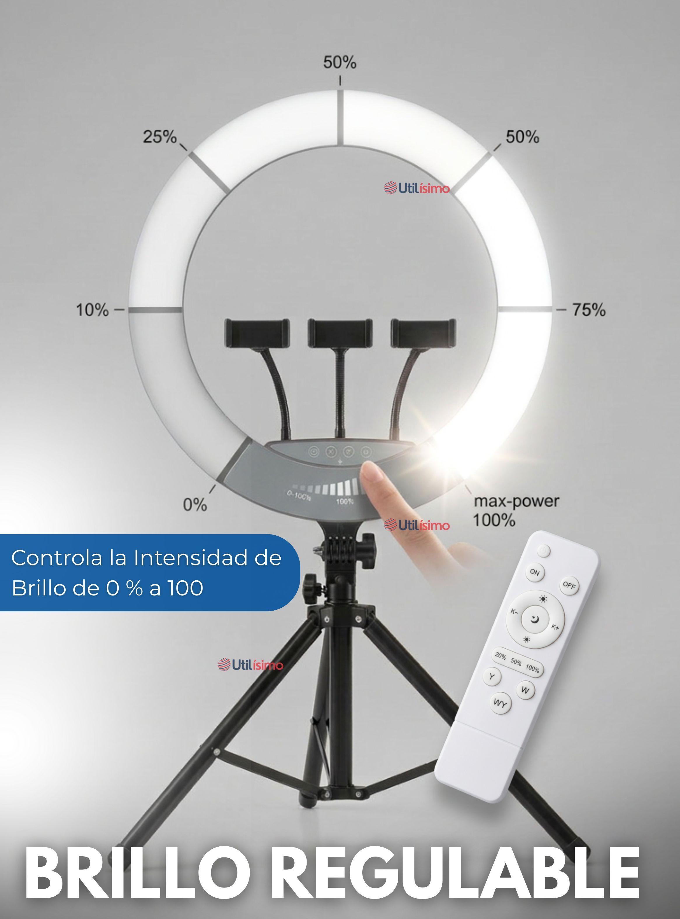 Aro De Luz Profesional 45 CM Trípode Ajustable y Soporte Para Teléfono-5