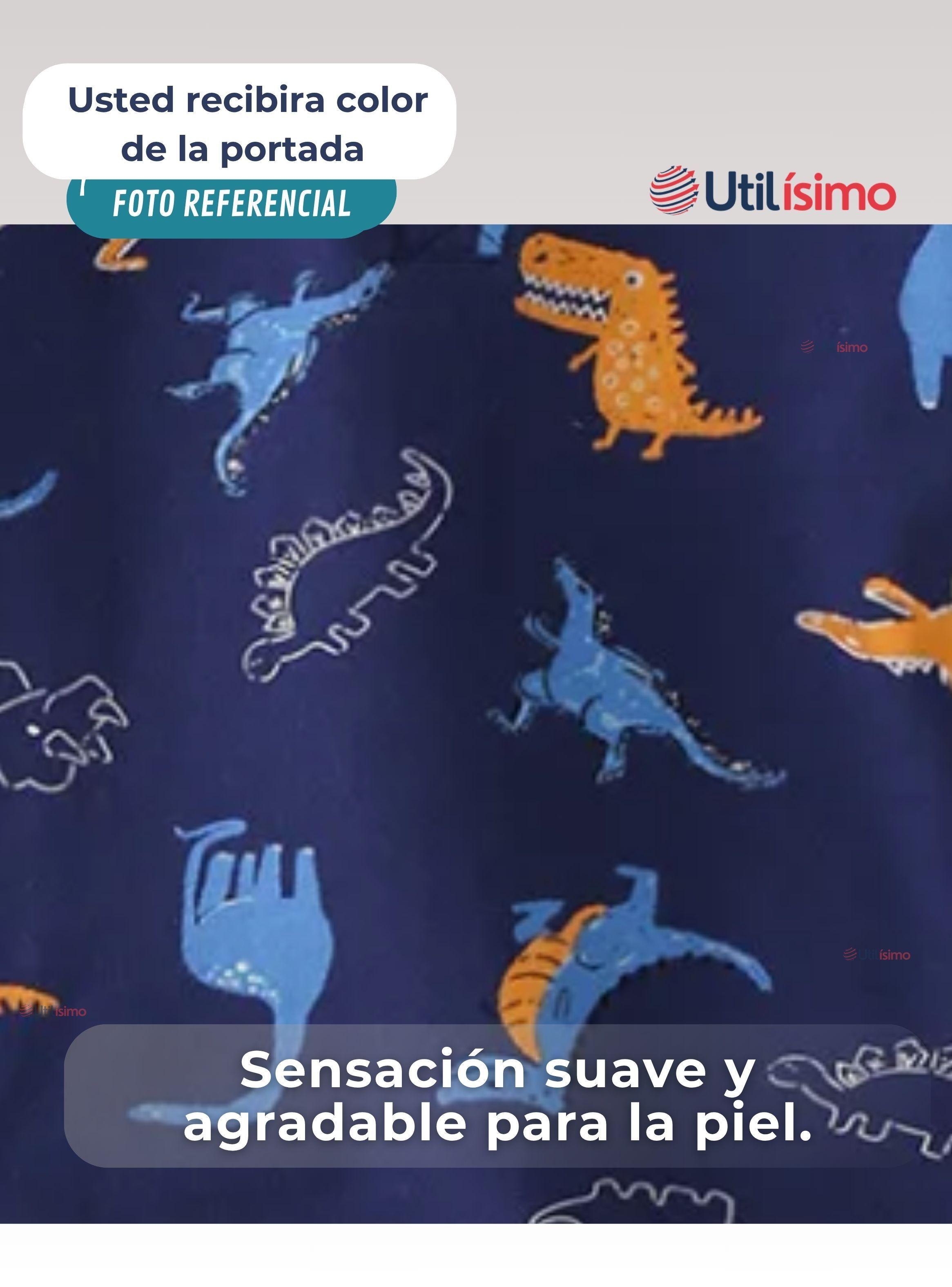 Polera Piqué Manga Larga Niño Estampado Dinosaurios Azul-4