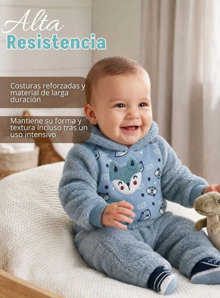 Conjunto Buzo Polerón Con Capucha Térmico Algodón 2 Piezas Bebé-8