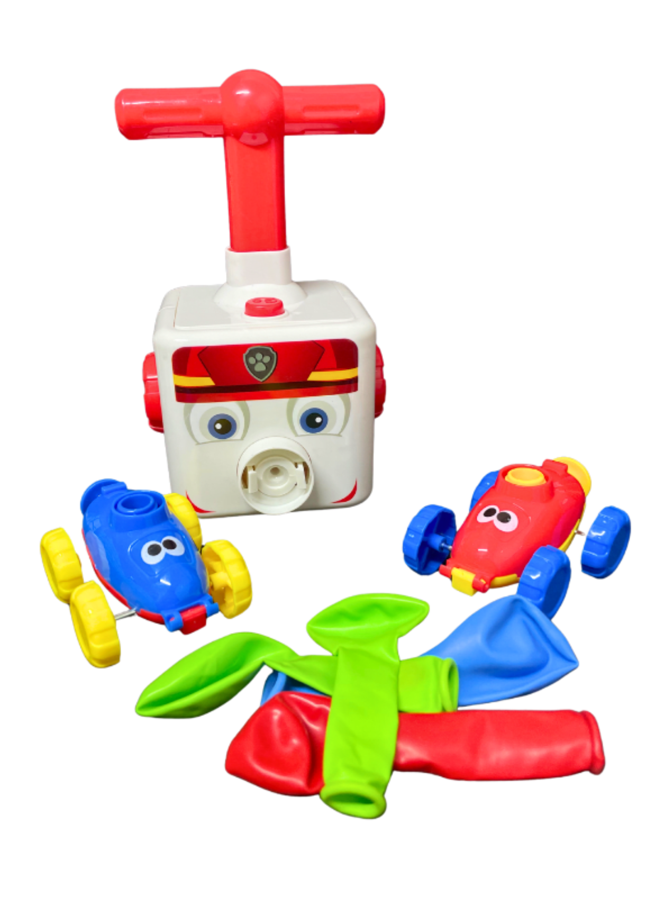 Bombín Lanzador Autos y Globos Paw Patrol Inflador Niño Niña-2