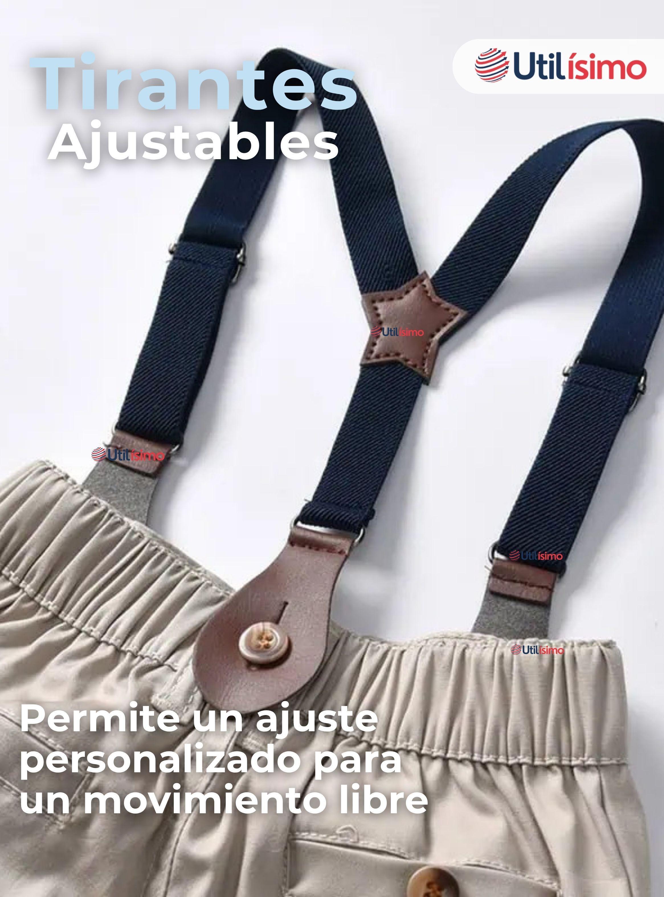 Conjunto de Vestir con Tirantes Camisa Pantalón Corto Algodón Bebe y niño-5
