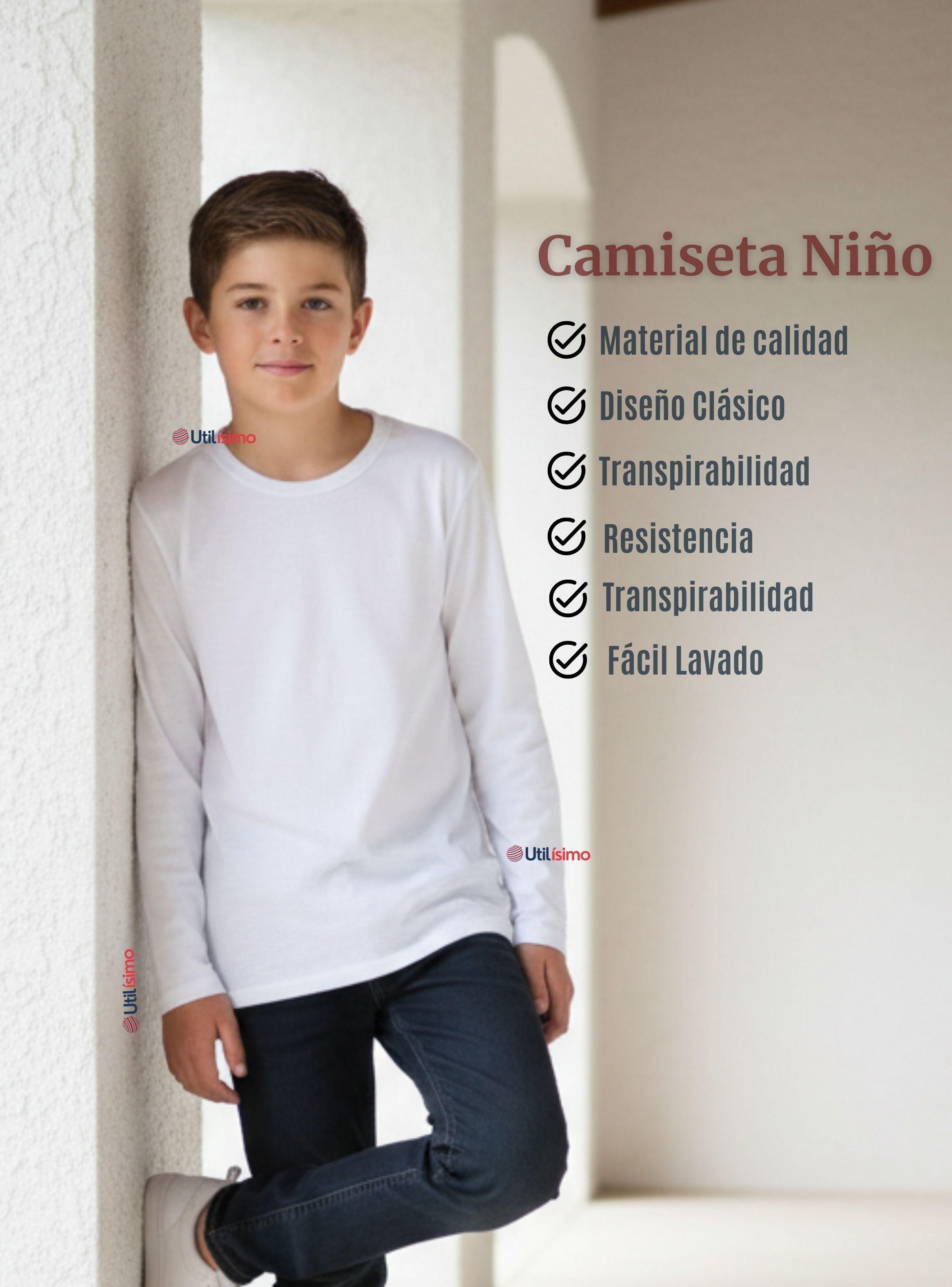 Pack 3 Camisetas Algodón Manga Larga Polera Primera Capa Color Blanco para Niños-2