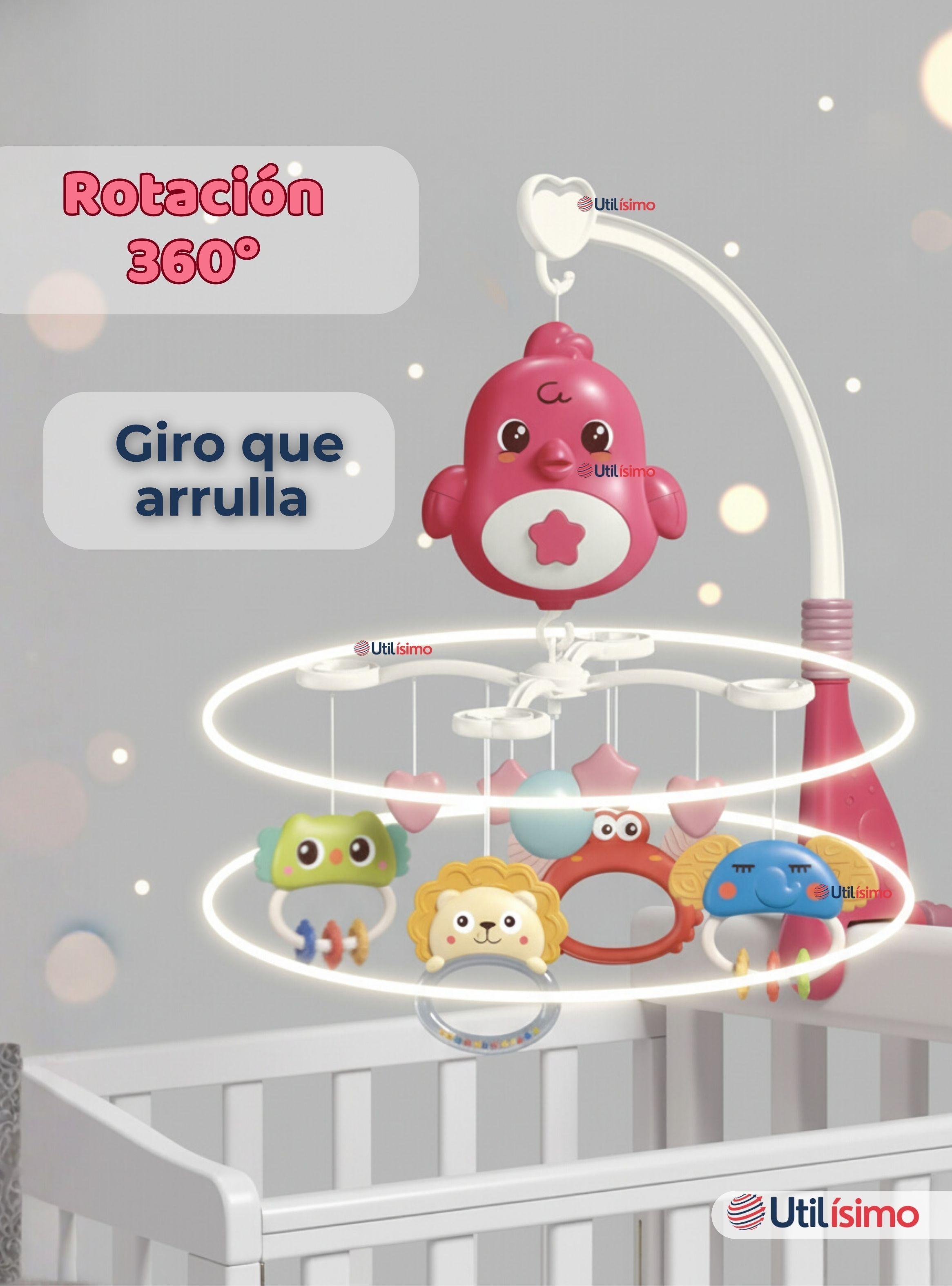 Móvil Giratorio Musical Proyector para Bebé Niña Color Rosado-4
