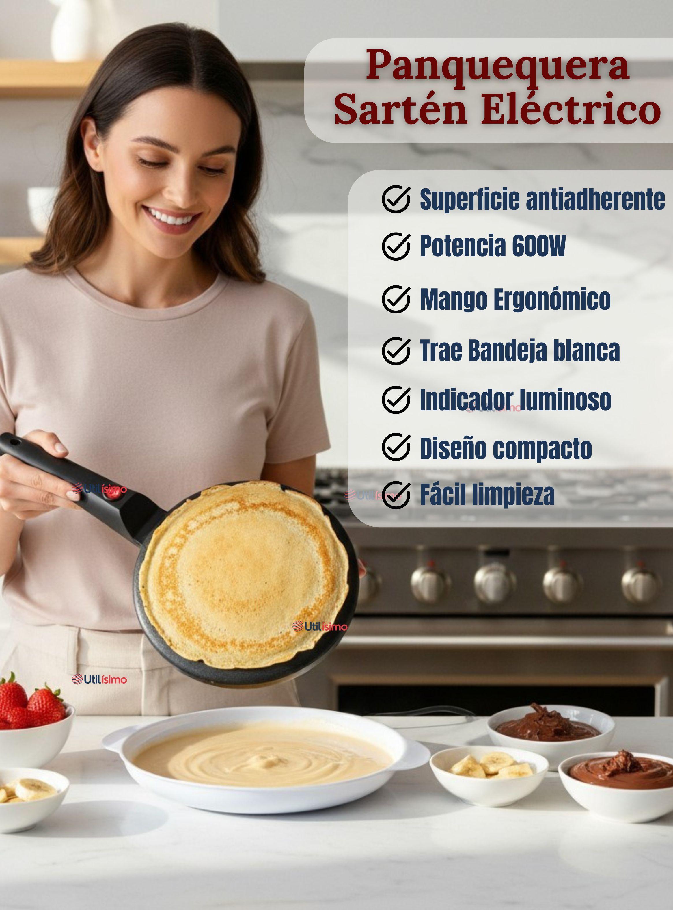 Panquequera Eléctrica Antiadherente Maquina Para Crepes 20cm Crepera Panquequero-2